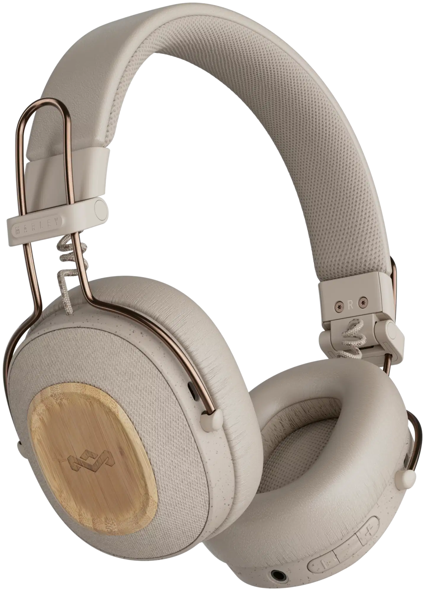 House of Marley langattomat sankakuulokkeet Positive Vibration Riddim, beige/puu - 1