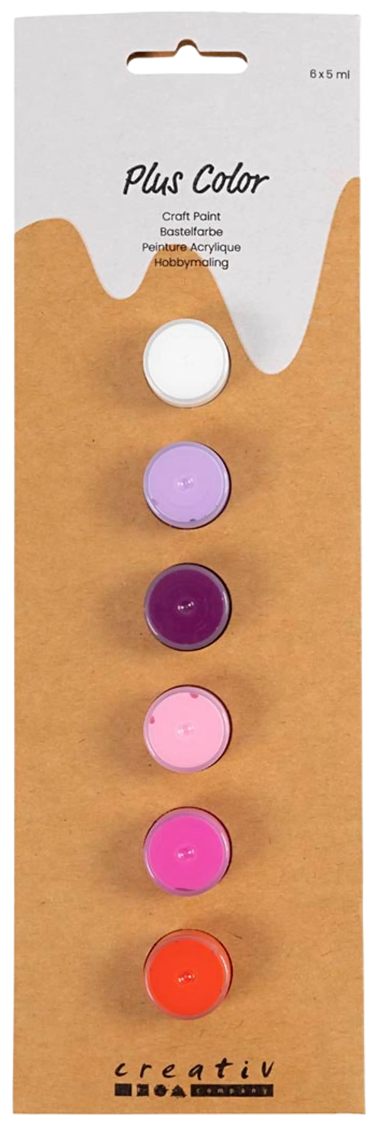Creativ Company plus color -ask.maali pinkki sävyt 6x5ml - 2