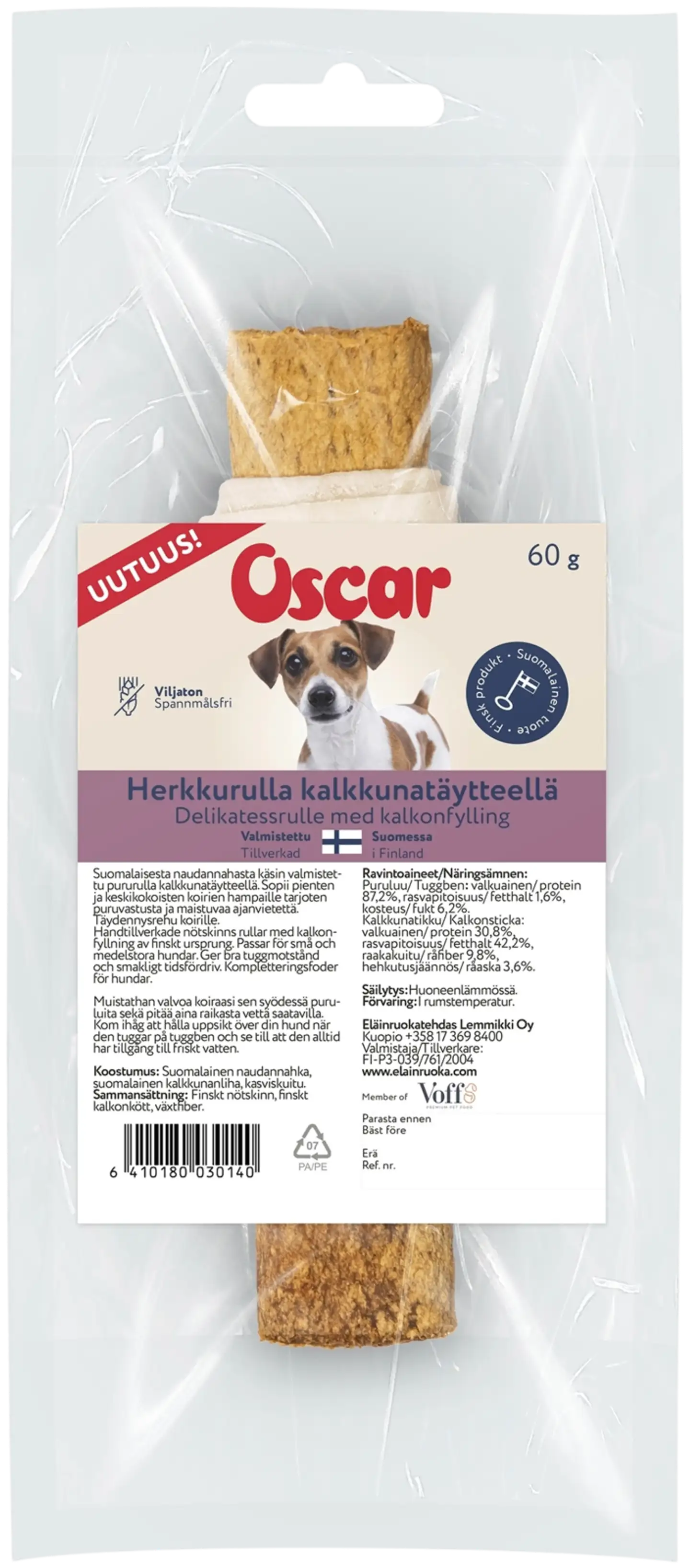 Oscar Herkkurulla kalkkunatäytteellä 60g