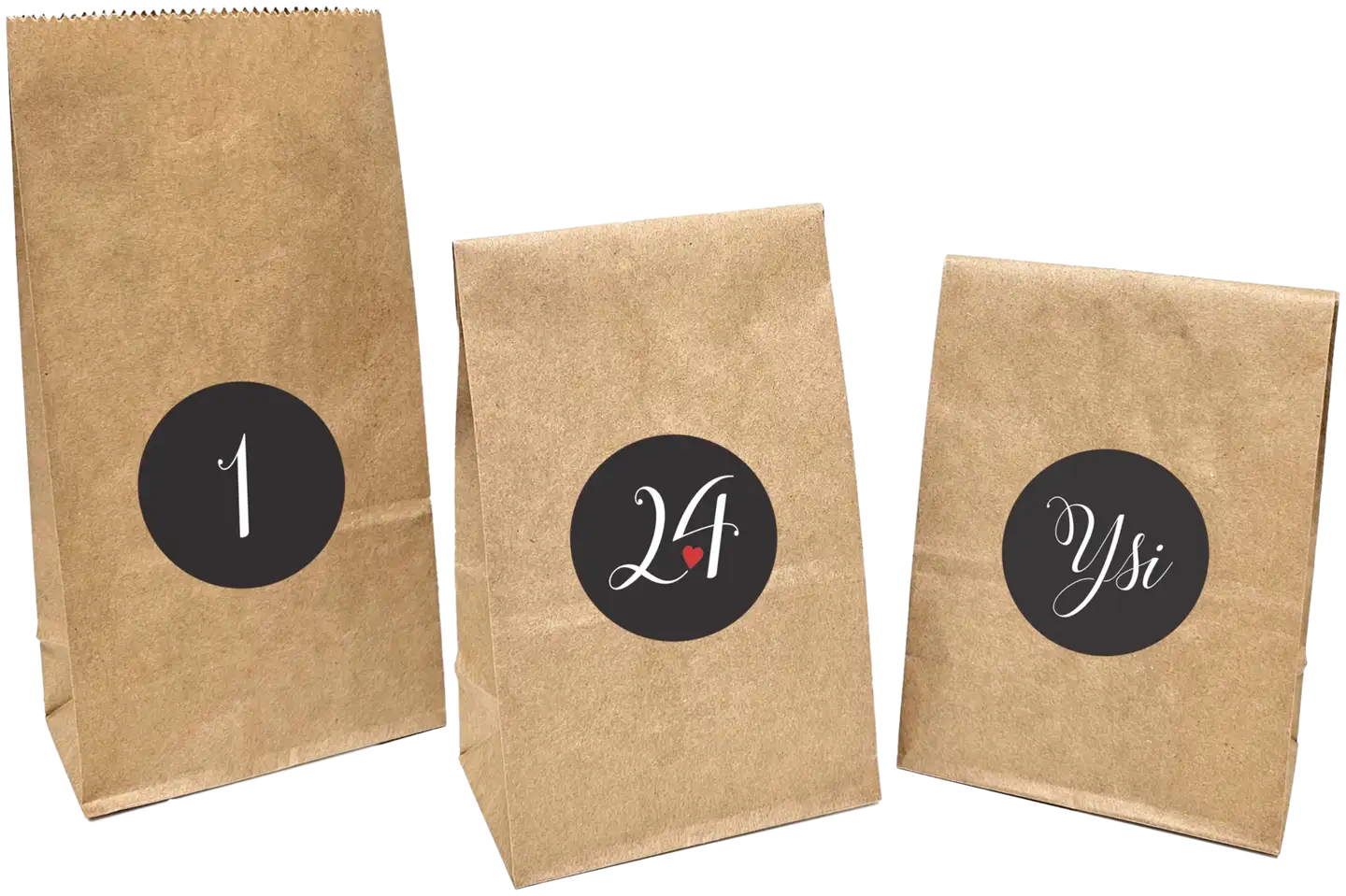 J.K. Primeco DIY-Joulukalenteri Pussit ja numerotarrat natur 24kpl - 2