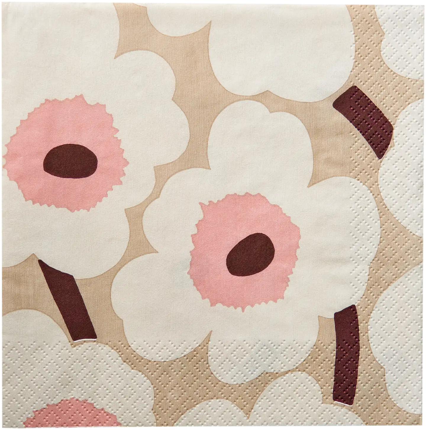 Marimekko Unikko beigeroosa lautasliina 20kpl/24cm
