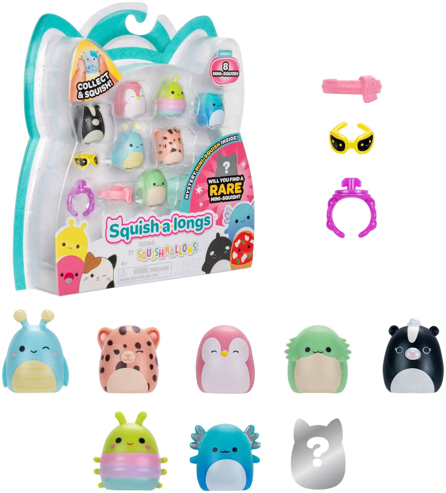 Squish-a-longs 2,5 cm hahmo 8 kpl S3 - 2