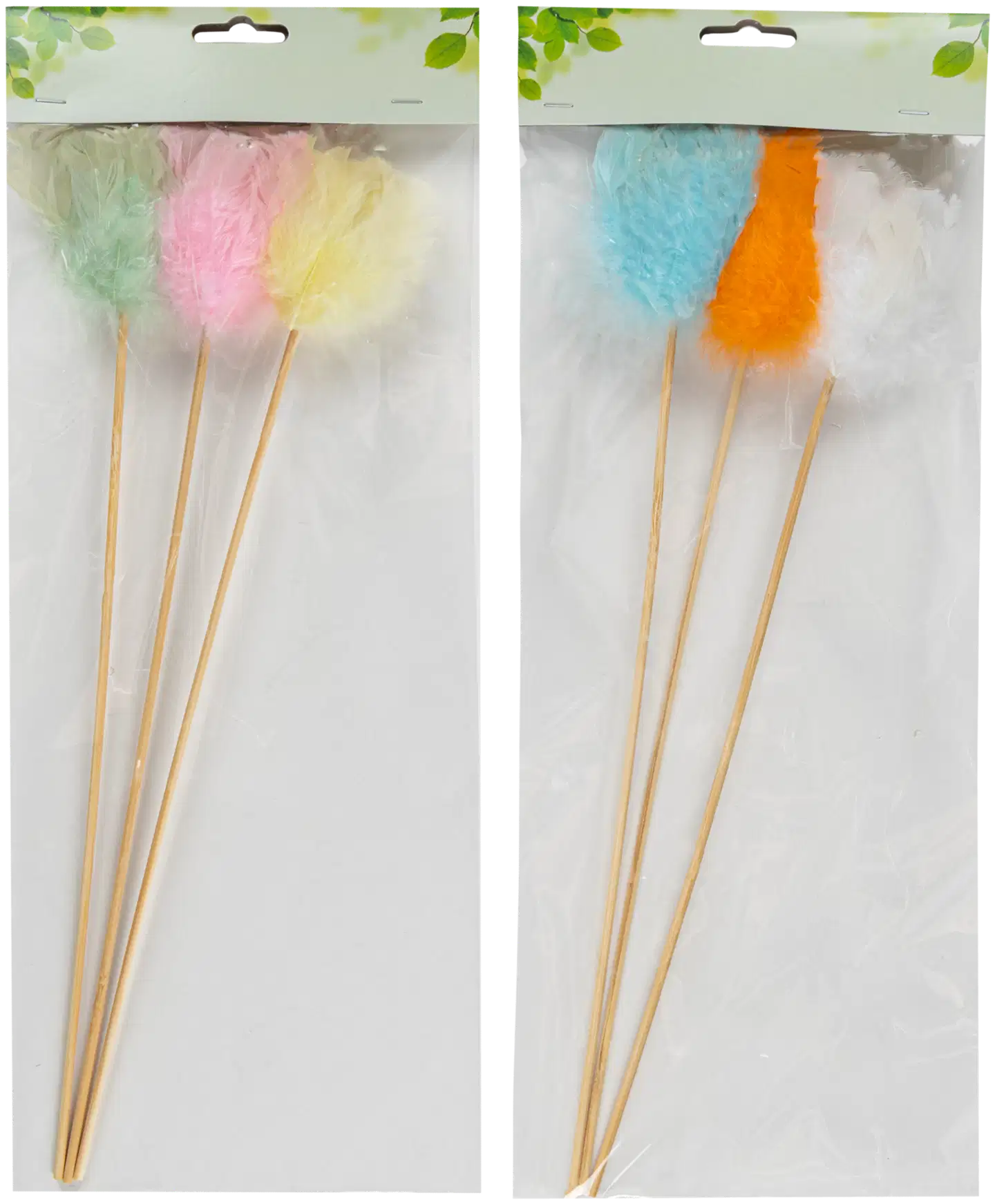 Höyhenpallo tikulla 33 cm 3 kpl