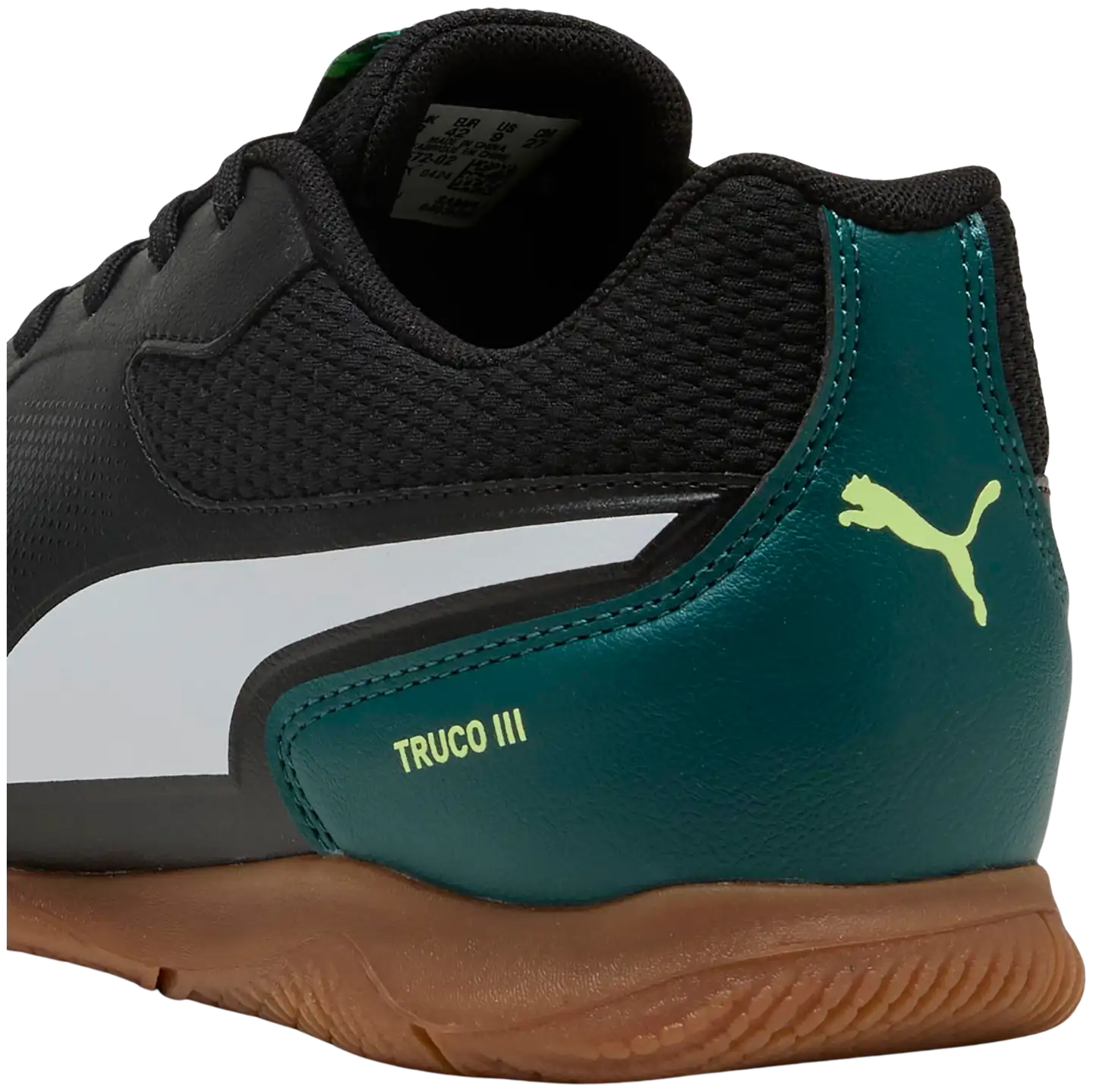 Puma miesten futsalkengät Truco III - Puma Black-Puma White-Green - 4