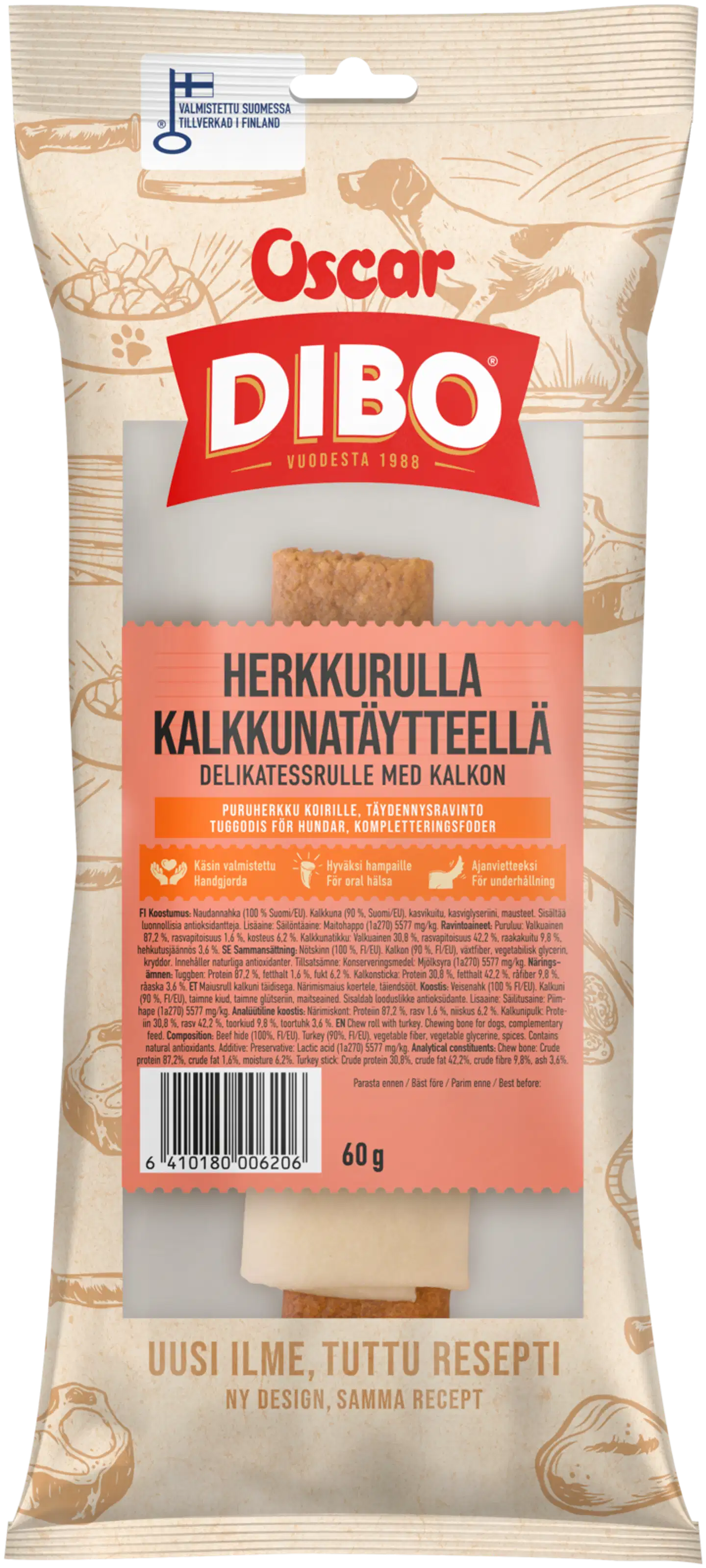 DIBO Herkkurulla kalkkunatäytteellä 60g (1kpl)