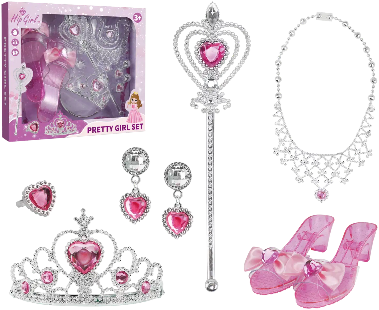 Prinsessasetti 8 osaa pinkki