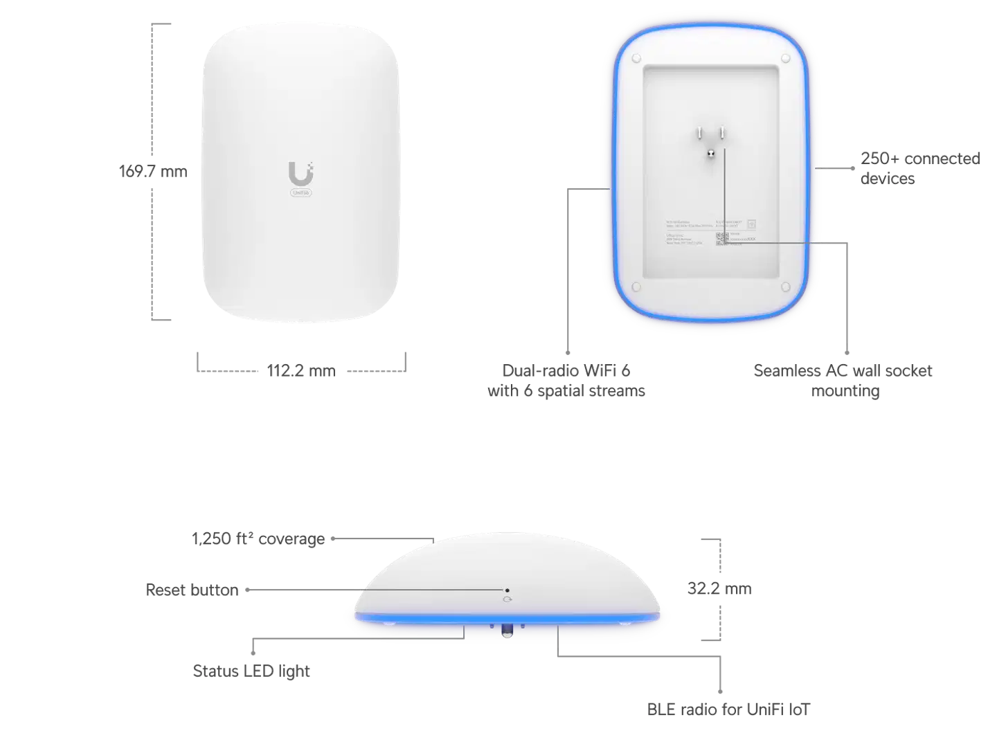 Ubiquiti plug-and-play WiFi 6 -kantaman laajennin pistorasiaan U6-EXTENDER - 9