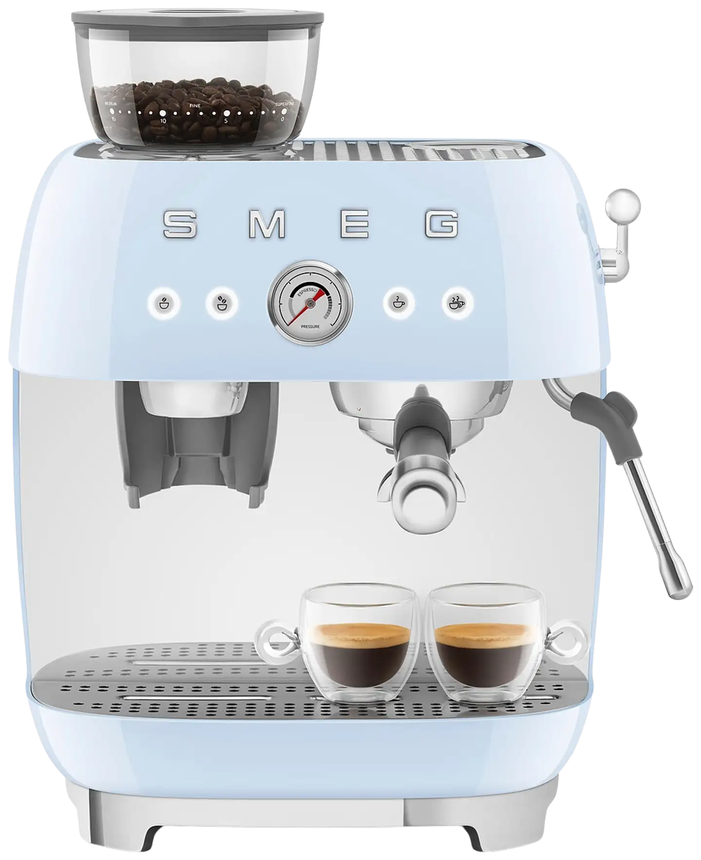 Smeg espressokeitin myllyllä vaaleansininen EGF03PBEU - 5