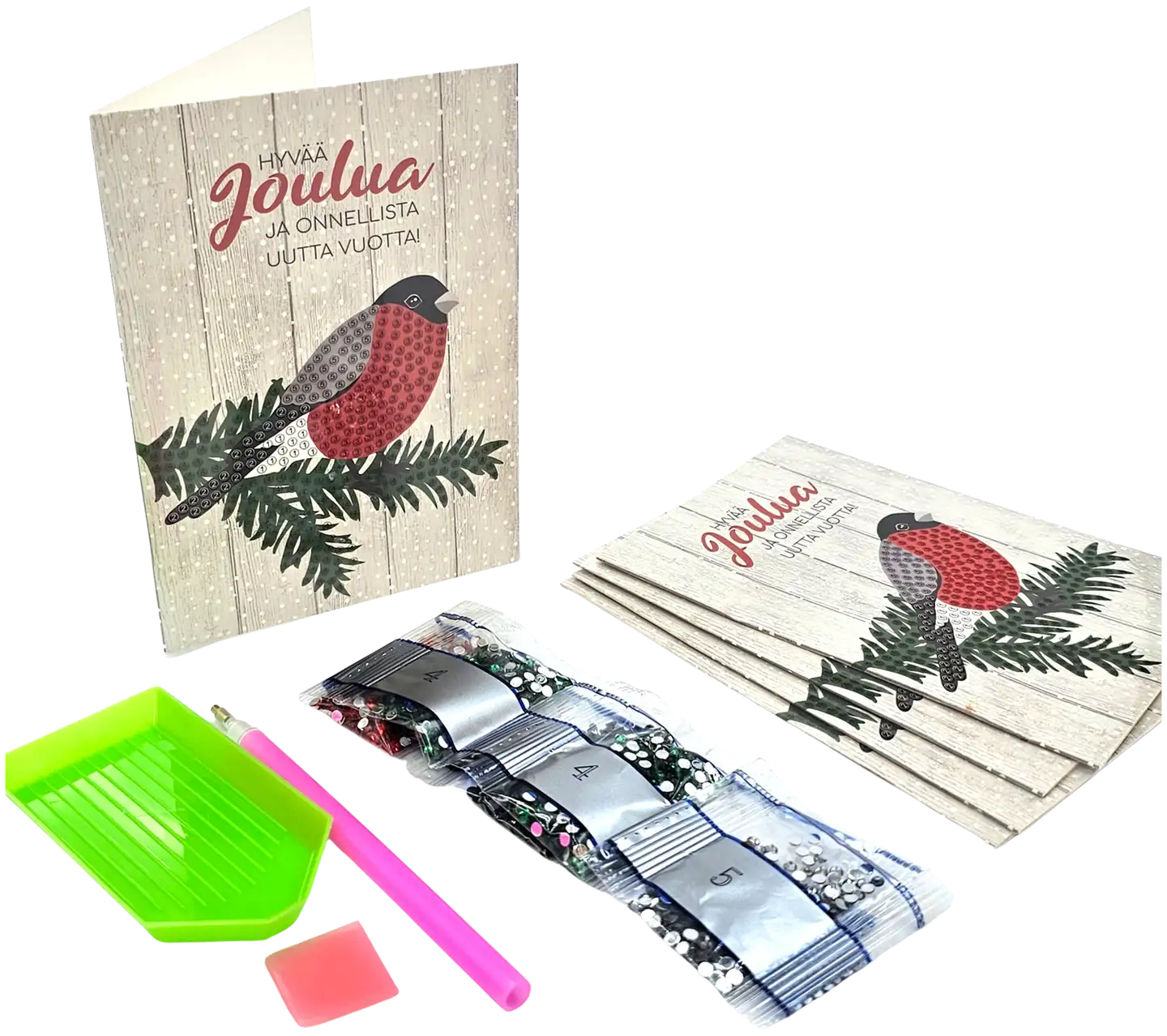 J.K. Primeco timanttimaalauskortti Punatulkku 5kpl - 2