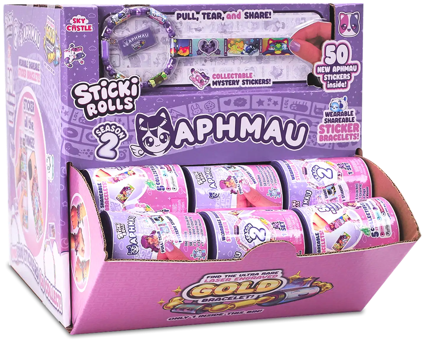 Sticki Rolls Aphmau Tarrarannekoru Yllätyspakkaus 50 tarraa - 12