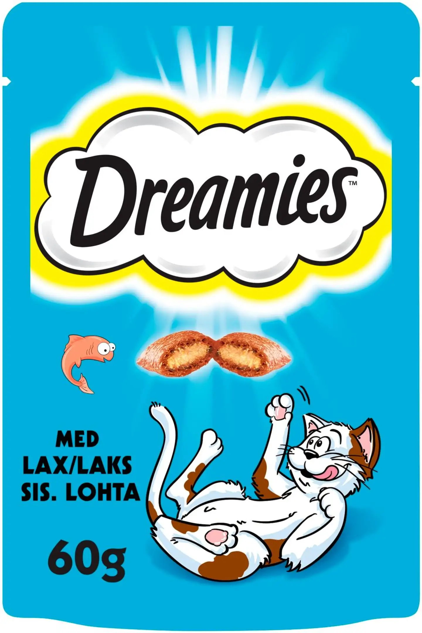 Dreamies sis. Lohta - Kissanherkku pussissa - (60 g)