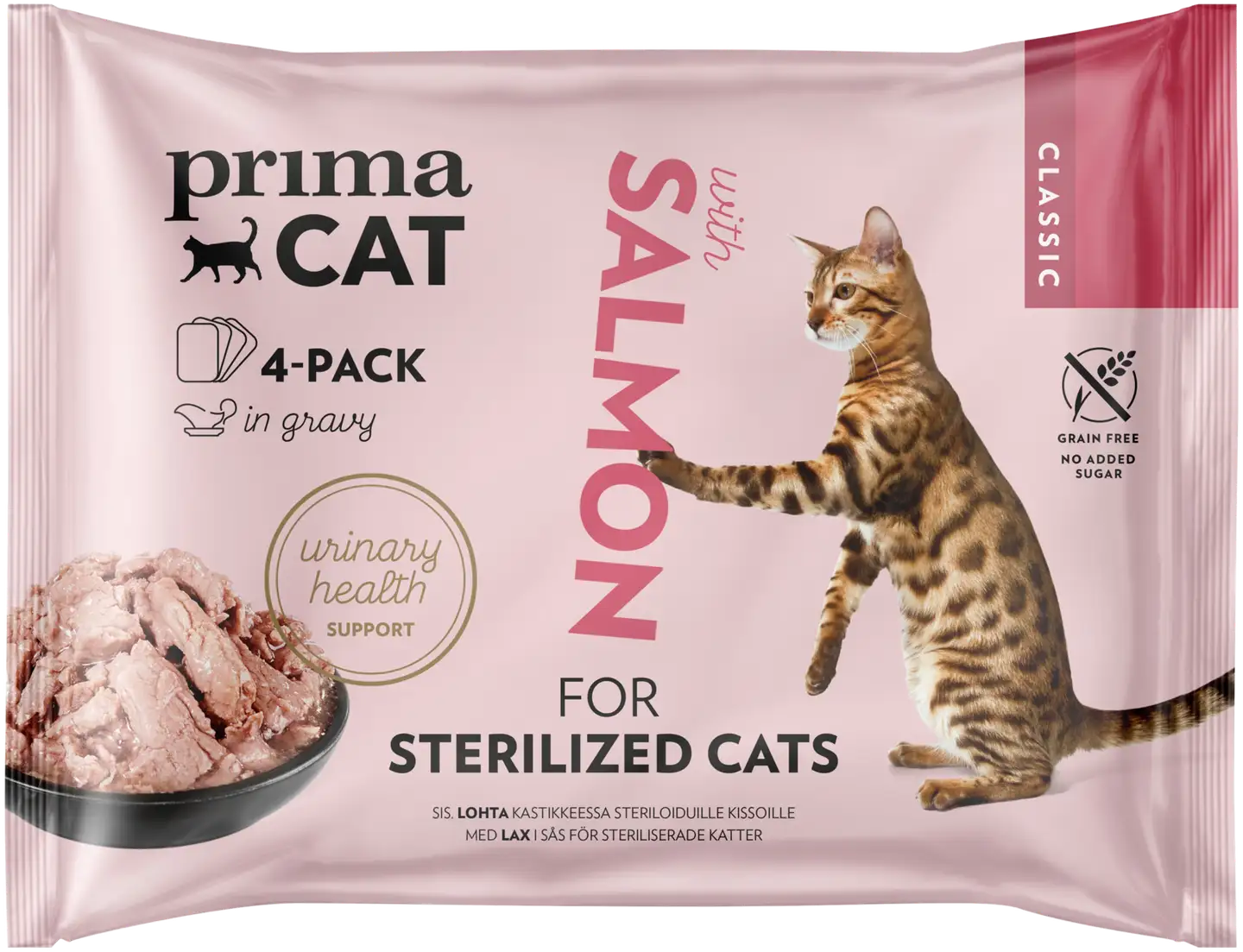 PrimaCat Classic Lohta kastikkeessa steriloiduille kissoille 4 x 85 g