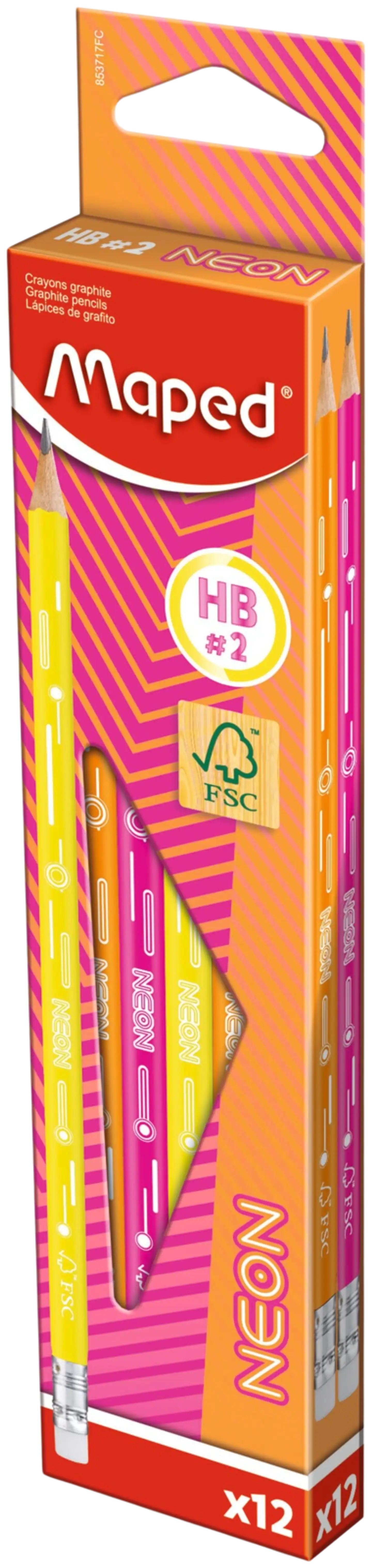 Maped Lyijykynät NEON FSC 12 kpl rasiassa - 1