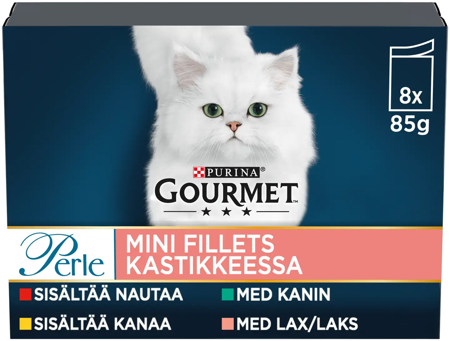 Gourmet 8x85g Perle Mini Filets kastikkeessa lajitelma  4 varianttia kissanruoka