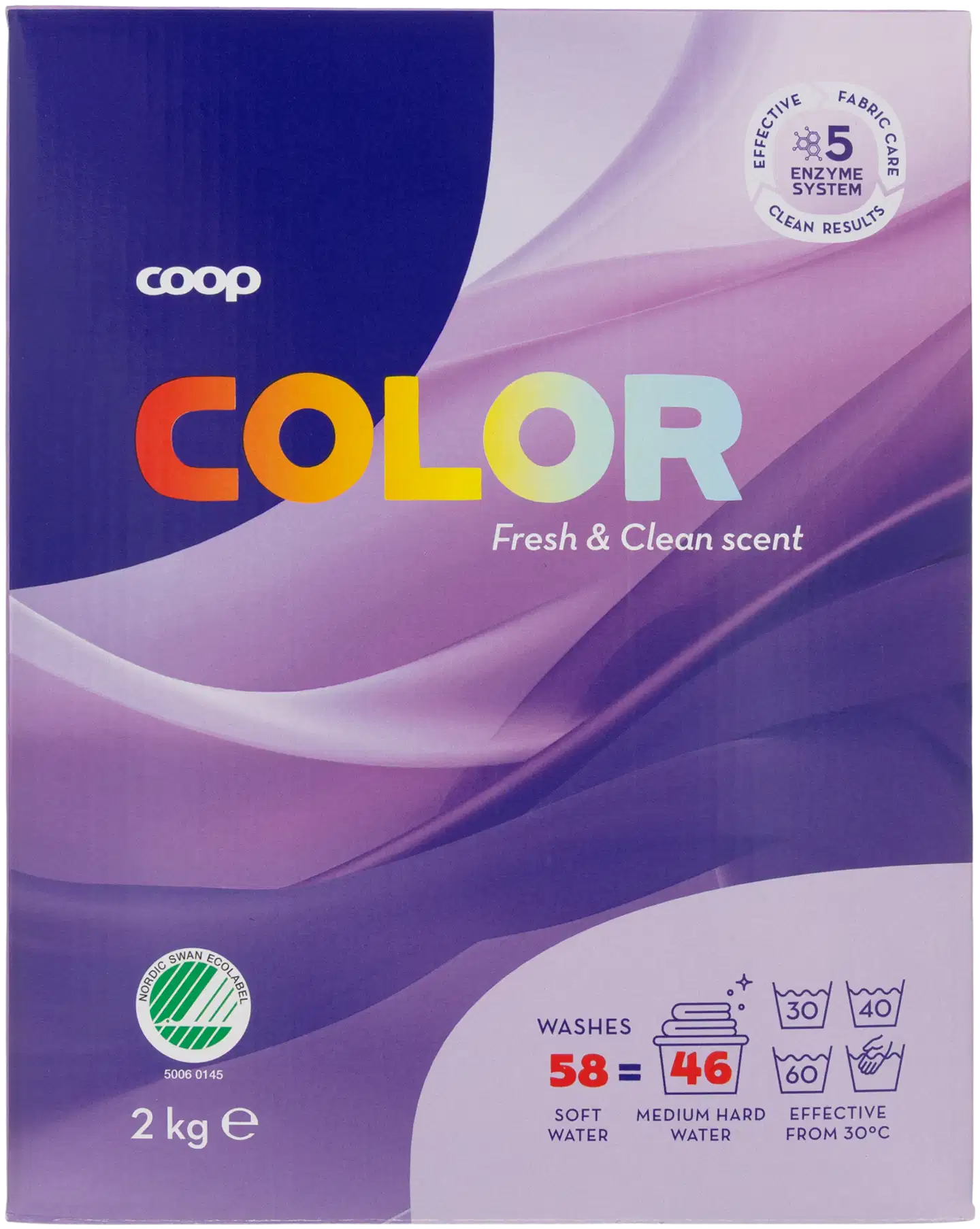 Coop Color kirjopyykin pesujauhe 2 kg
