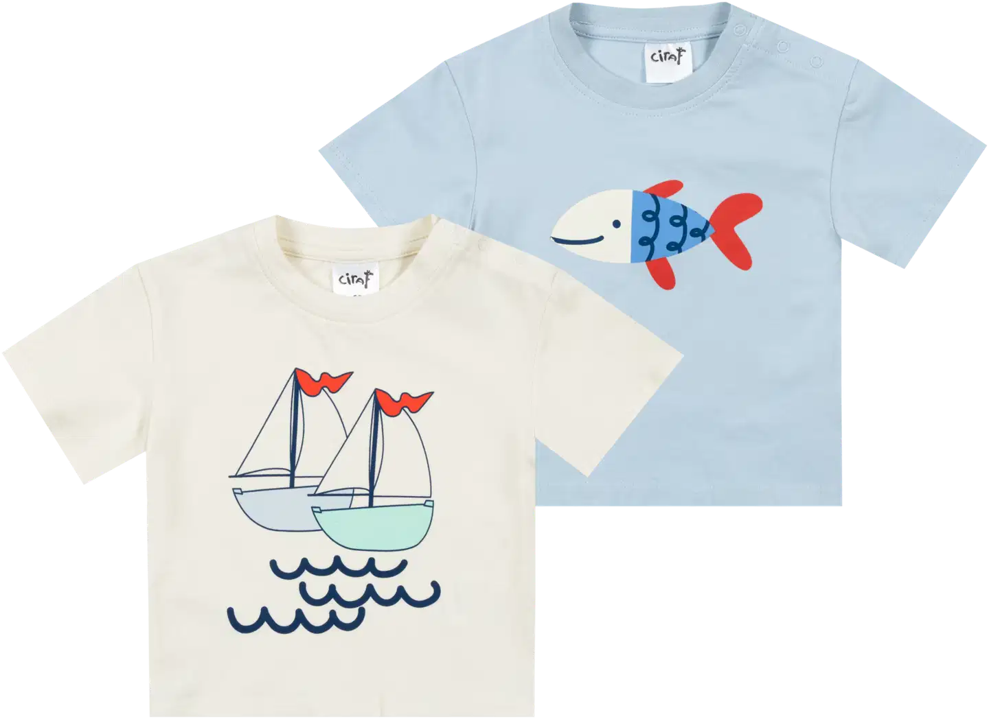 Ciraf vauvojen t-paita Merikamut 250B260442 2-pack - EGRET - 1