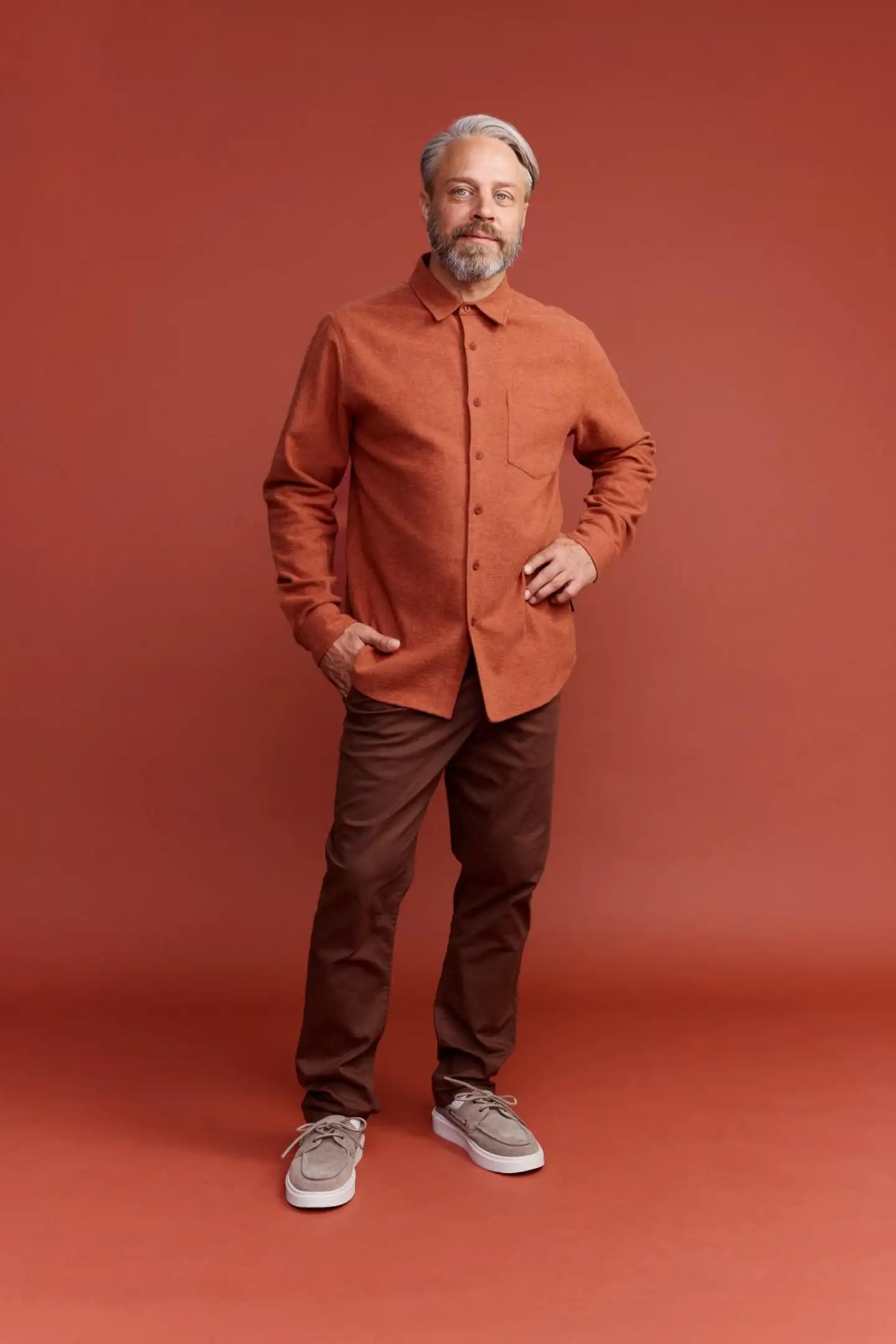 Finlayson miesten flanellipaita Twill - Rusty brown - 3