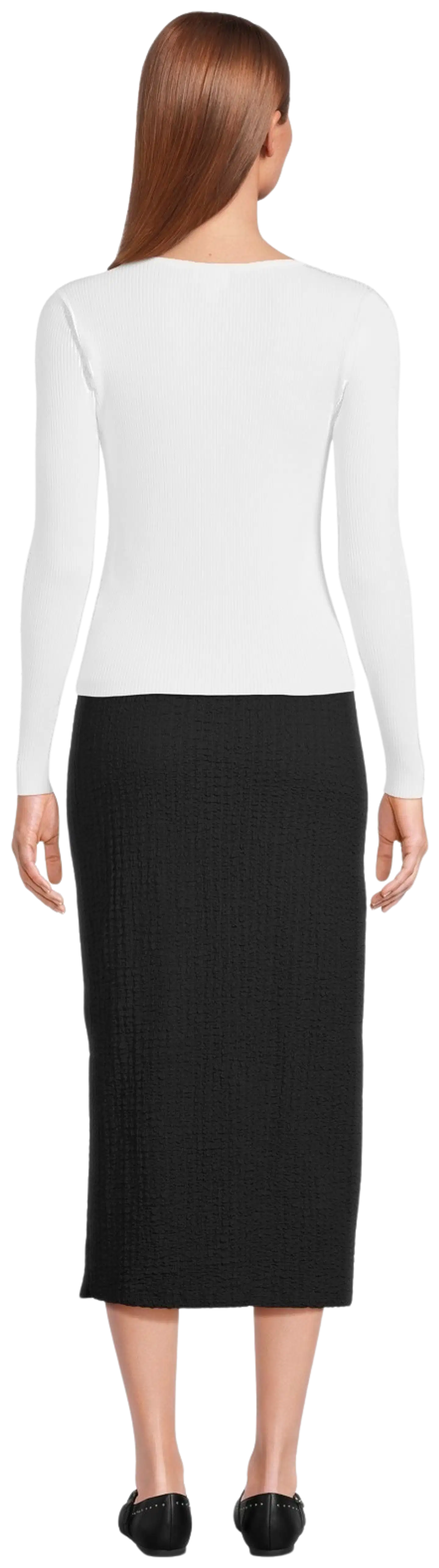 WKLY. naisten ribbineuletakki 213W000152 - Off white - 3