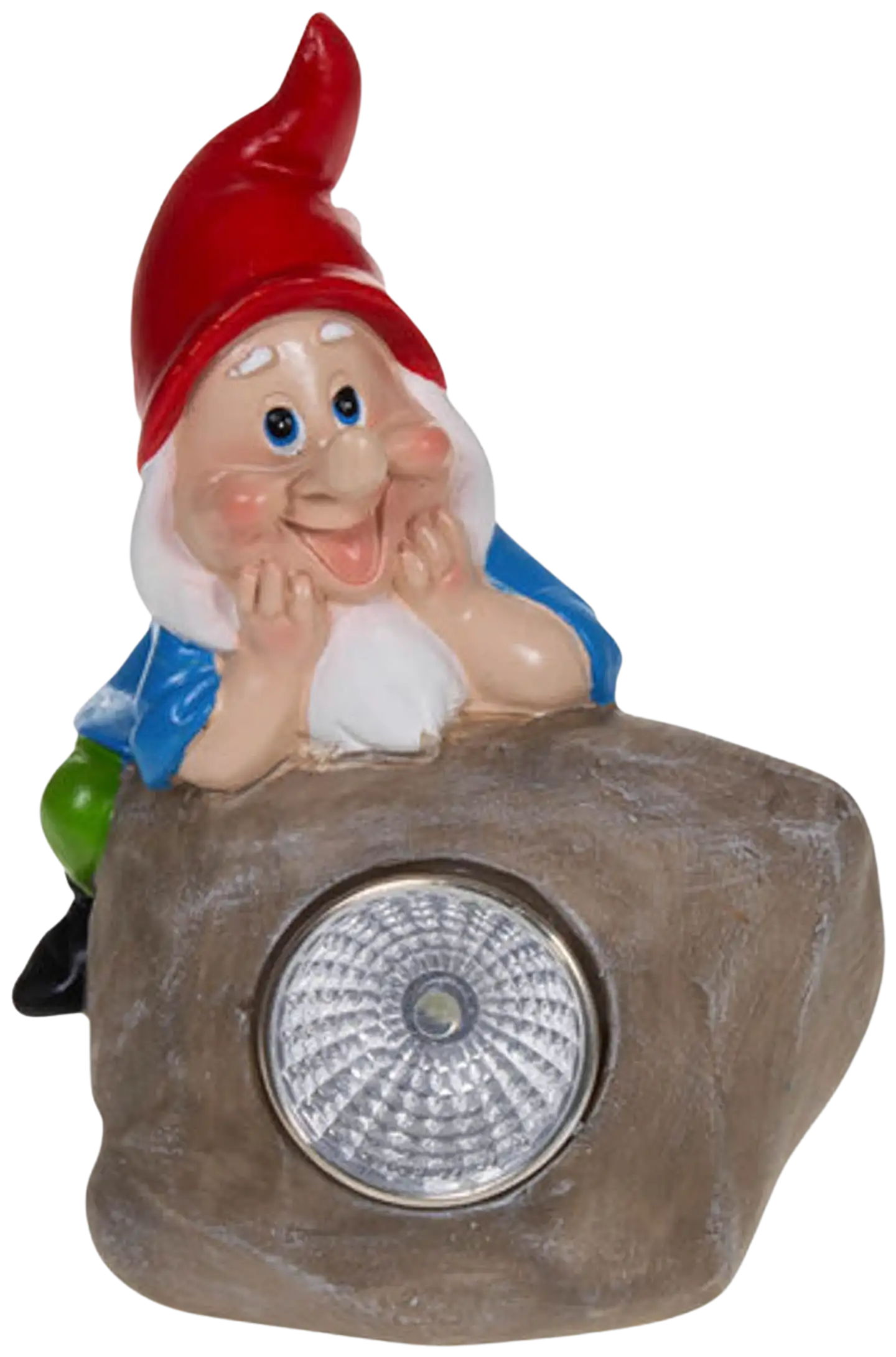 AmandaB Puutarhatonttu valokennolla, sininen, punainen