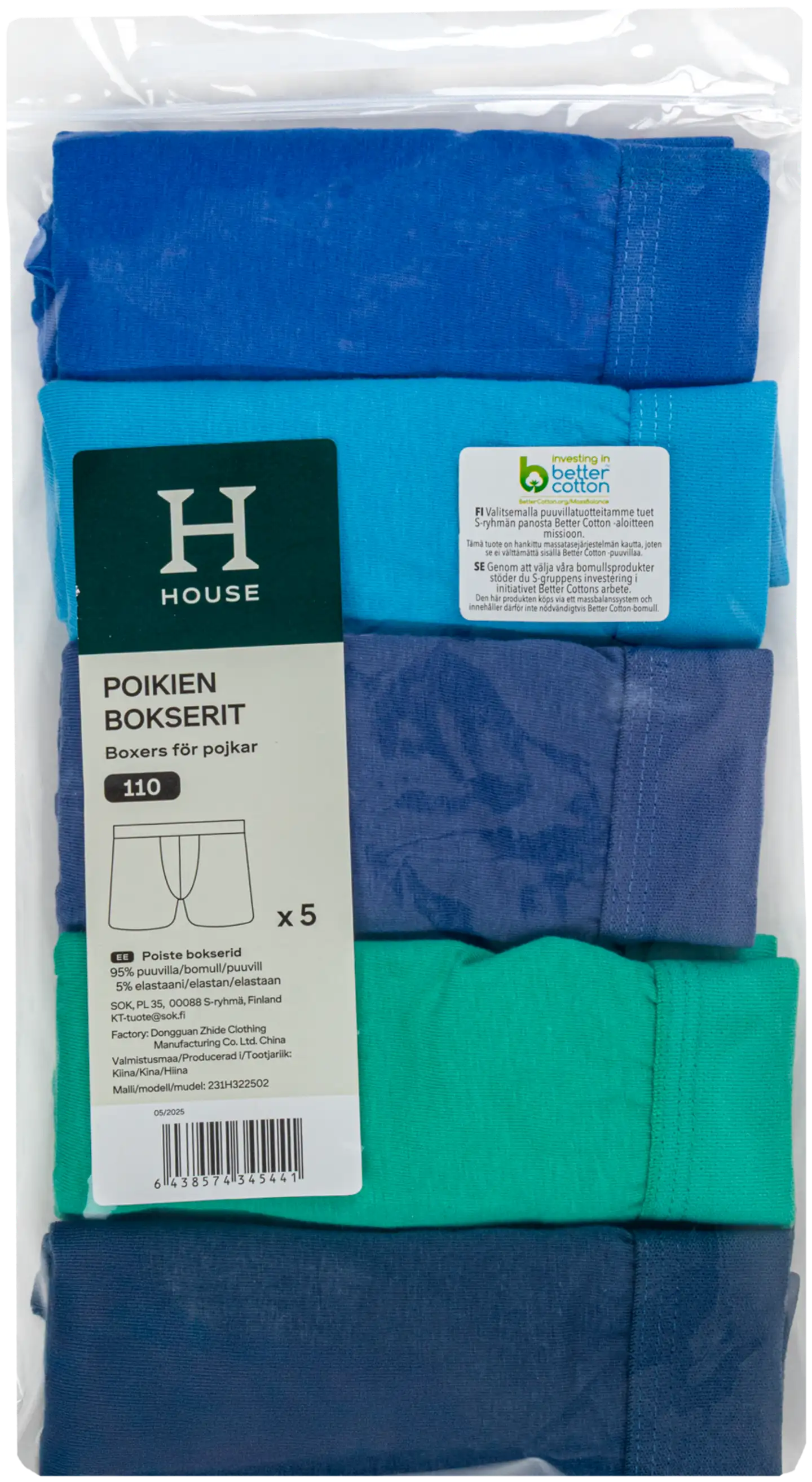 House lasten bokserit 231H322502 5-pack - Mulitcolor - 3