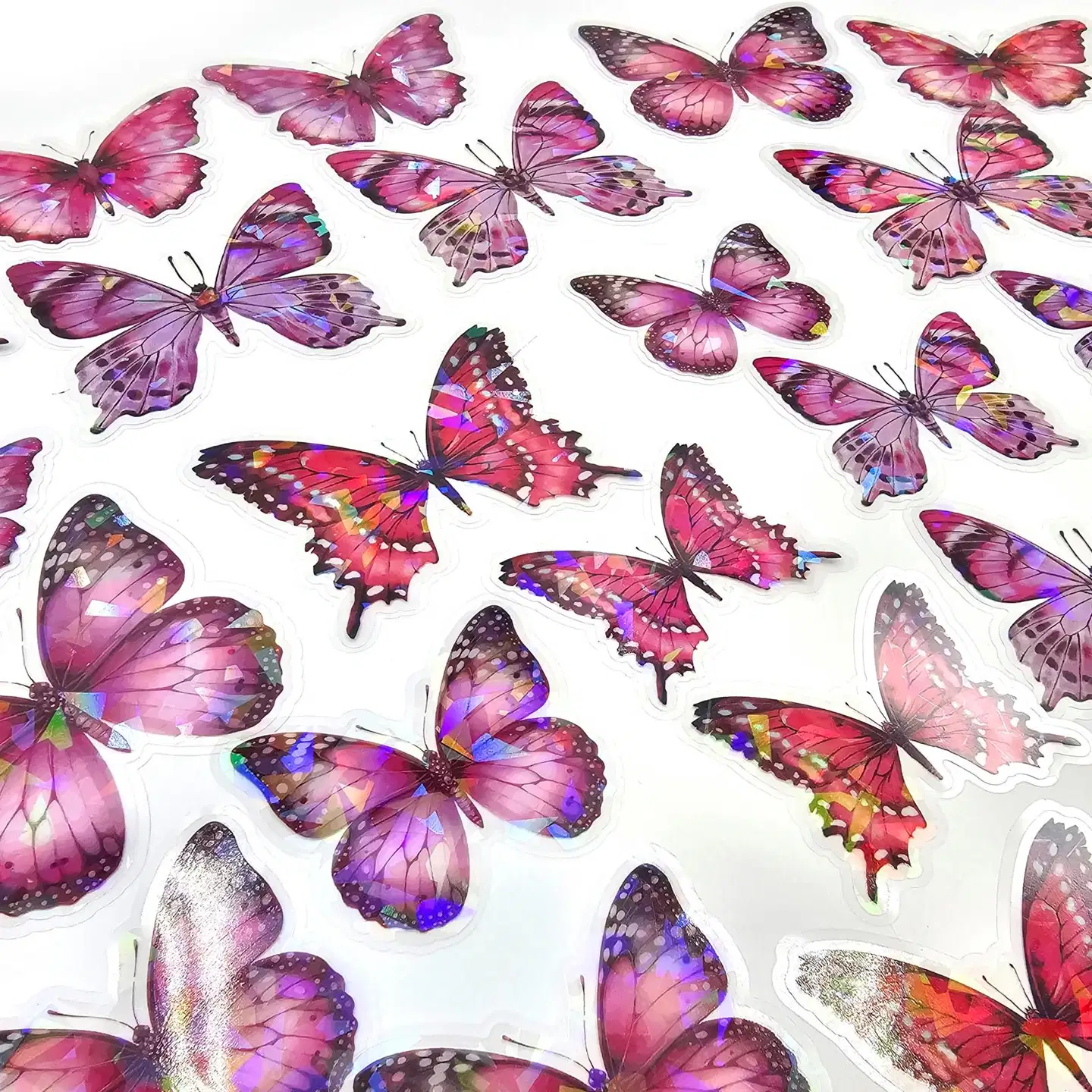 J.K. Primeco tarra Perhoset pinkki hologrammi 25kpl - 3