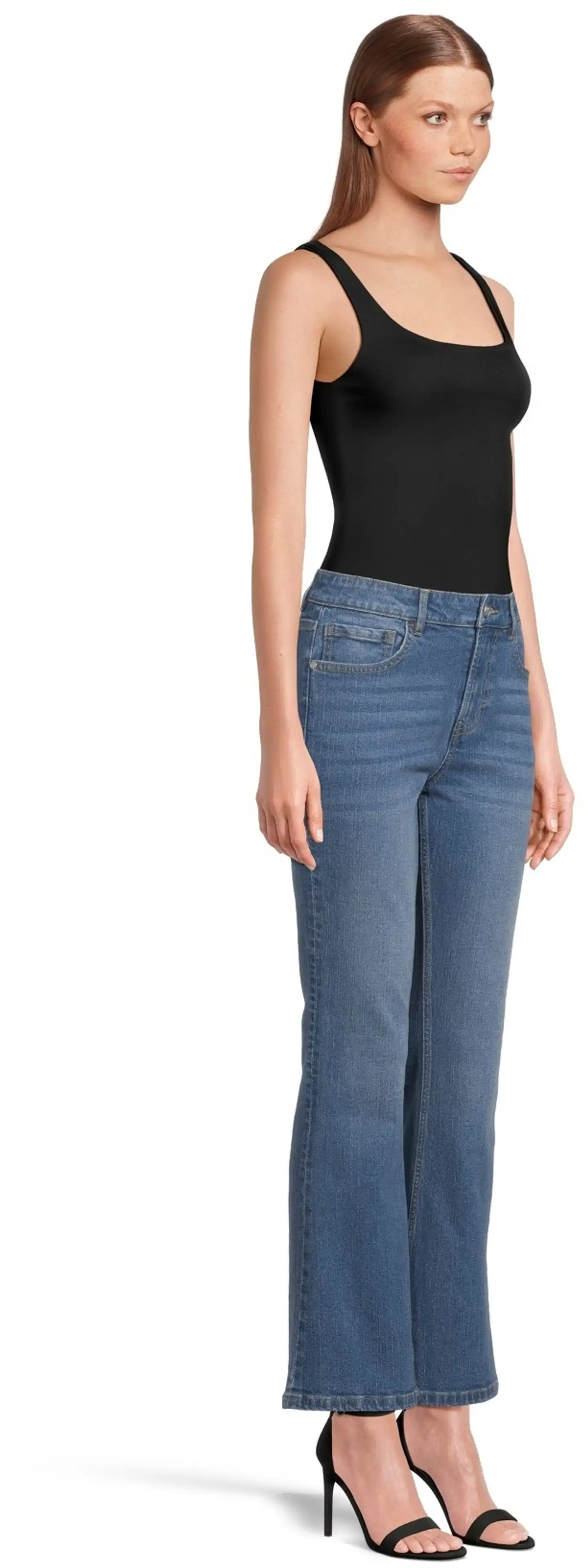 WKLY. naisten farkut Flare fit - Tinted d.blue - 4