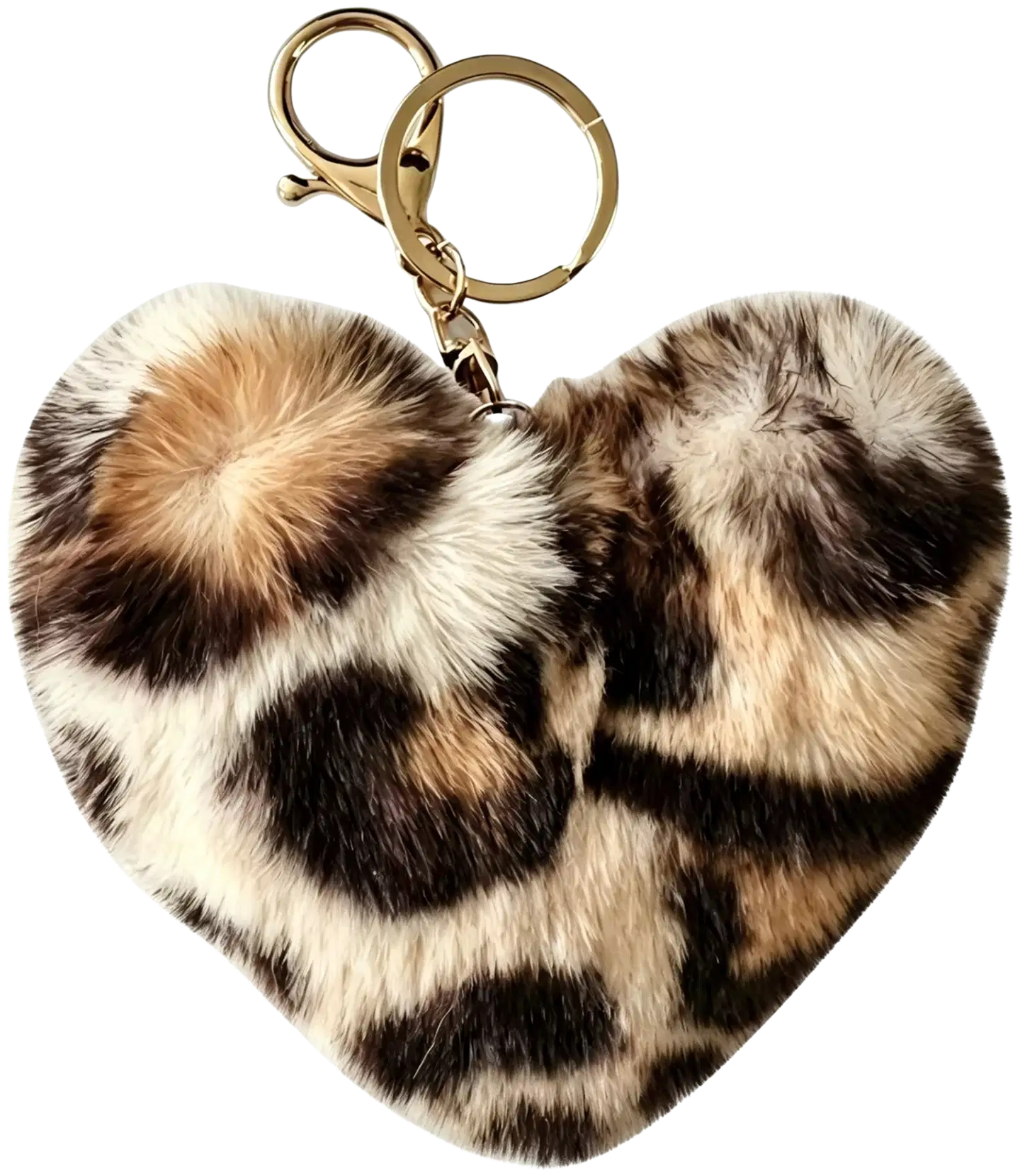 Laukkukoru leopard heart charm - BEIGE