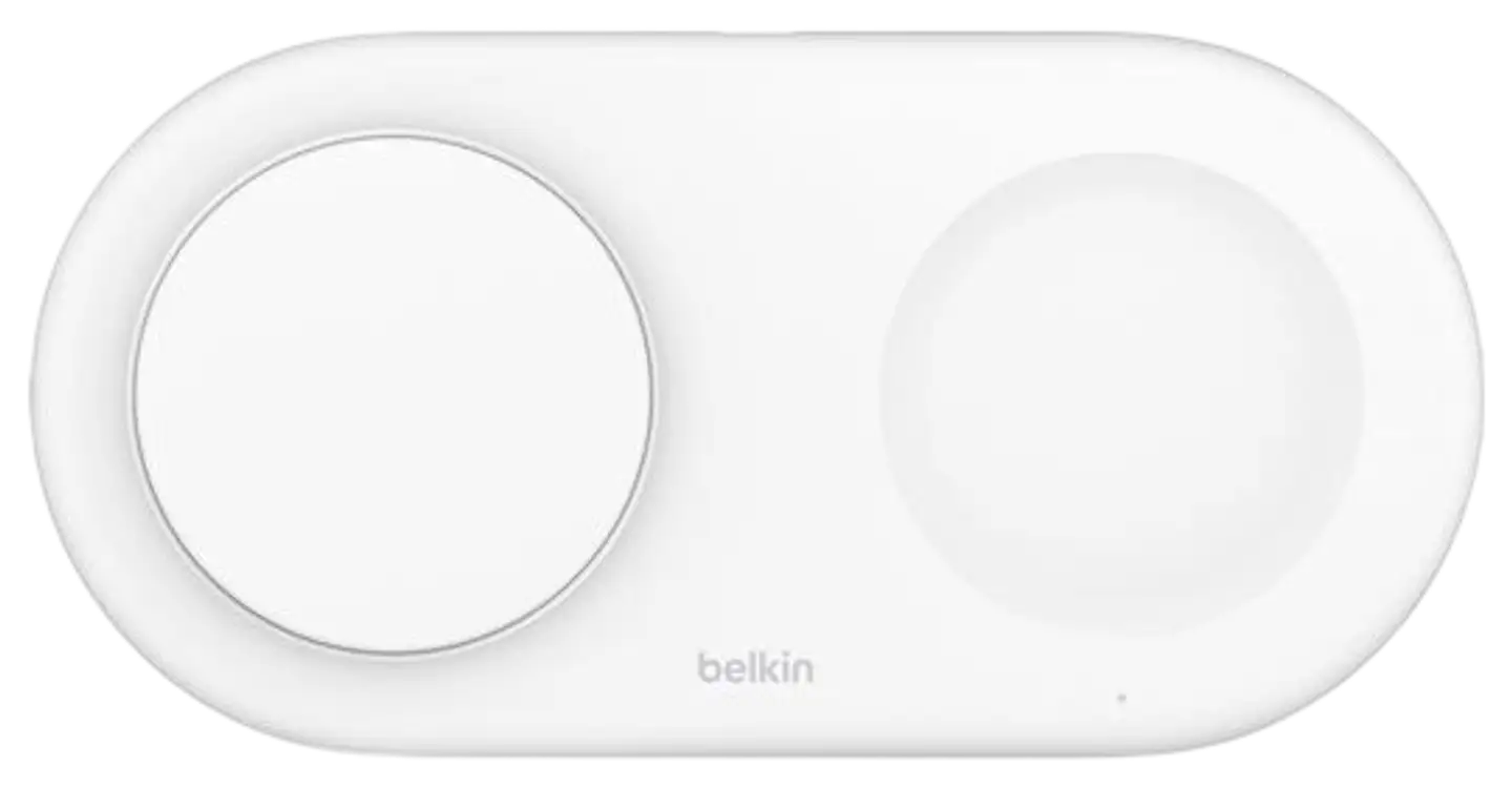 Belkin latausalusta PRO 2in1 Qi2 15w, valkoinen - 1