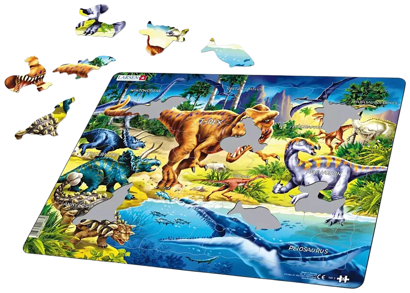 Larsen Maxi Palapeli Dinosaurukset, liitukausi 57 palaa - 2