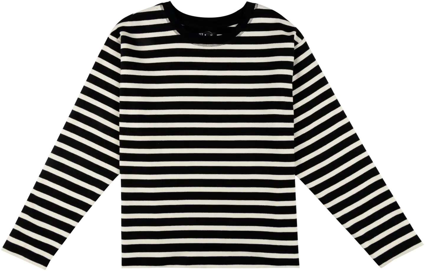 TEX naisten raidallinen terrypaita I993077 - BLACK 1 - 1