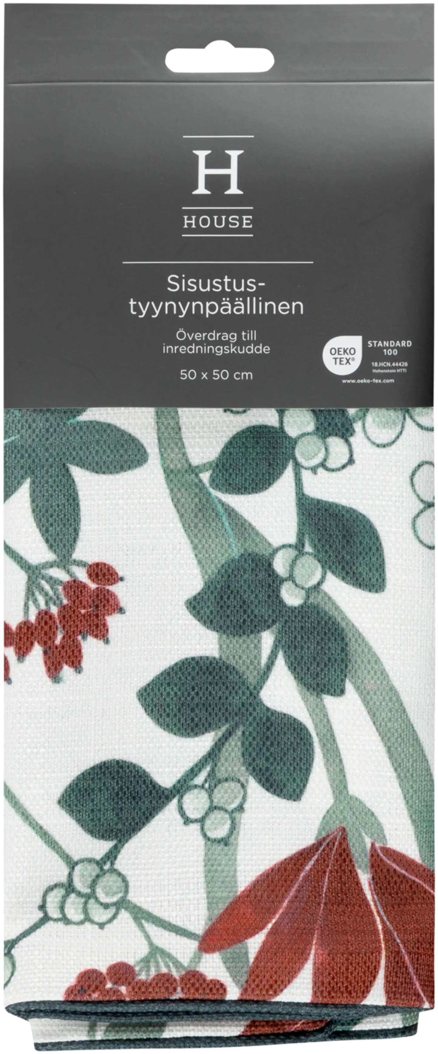 House sisustustyynynpäällinen Amaryllis 50x50 cm punainen/ vihreä/ valkoinen - 2