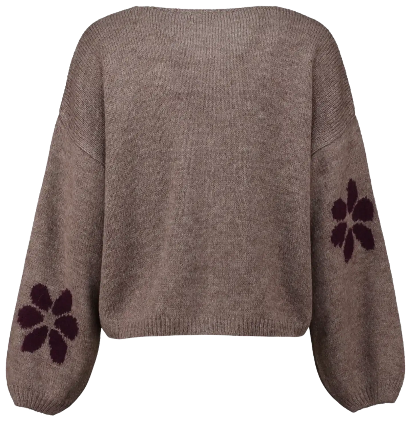 Hailys naisten neuletakki Fl44ower - fango body/dark cherry flower - 2