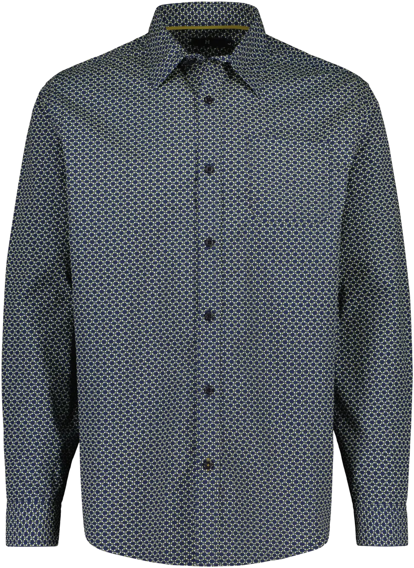 House miesten kuosillinen kauluspaita 194H032611, PatternLab - Dark navy base color - 1