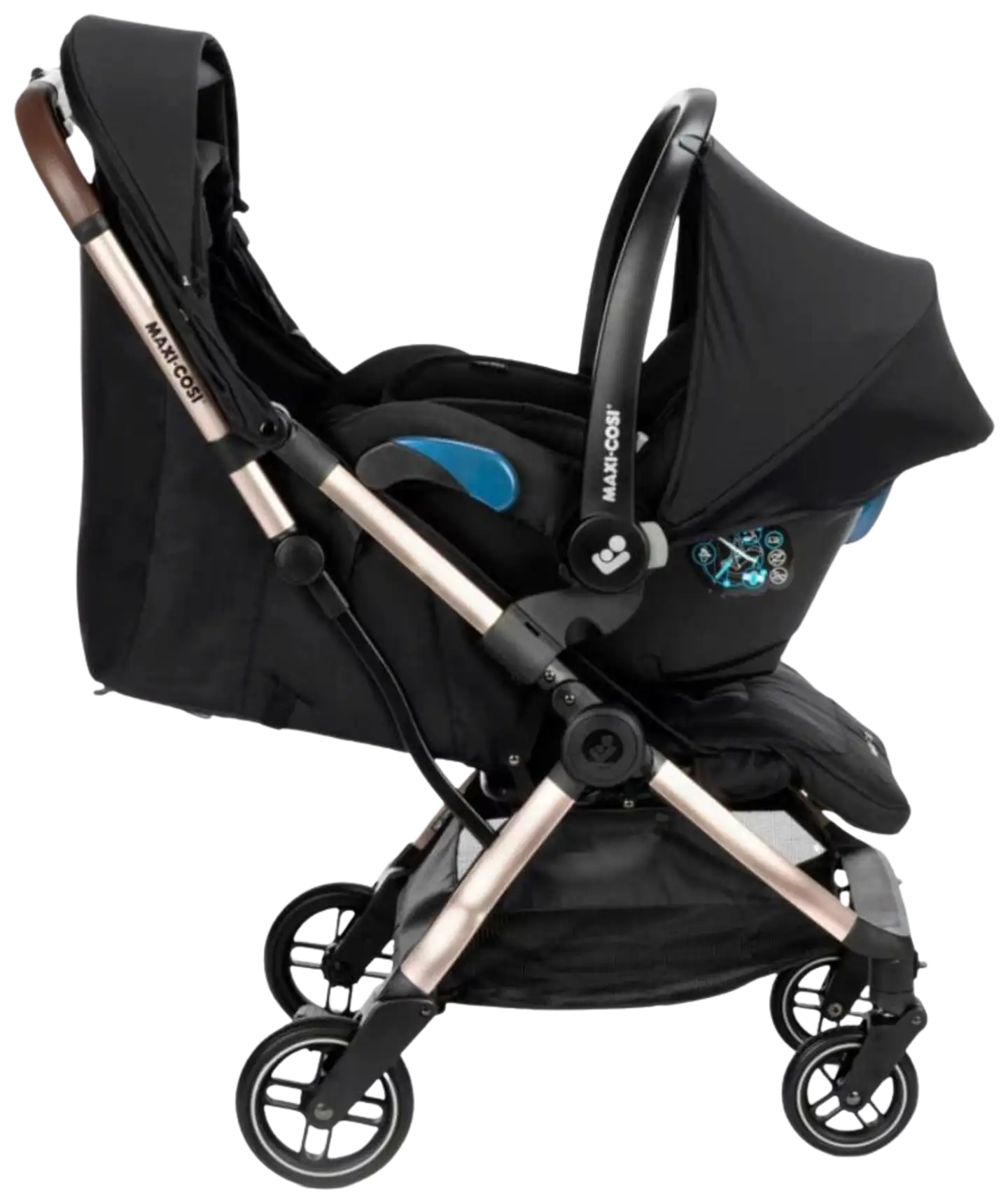 Maxi-Cosi Eva 3 matkarattaat Essential Black/Champagne - 5