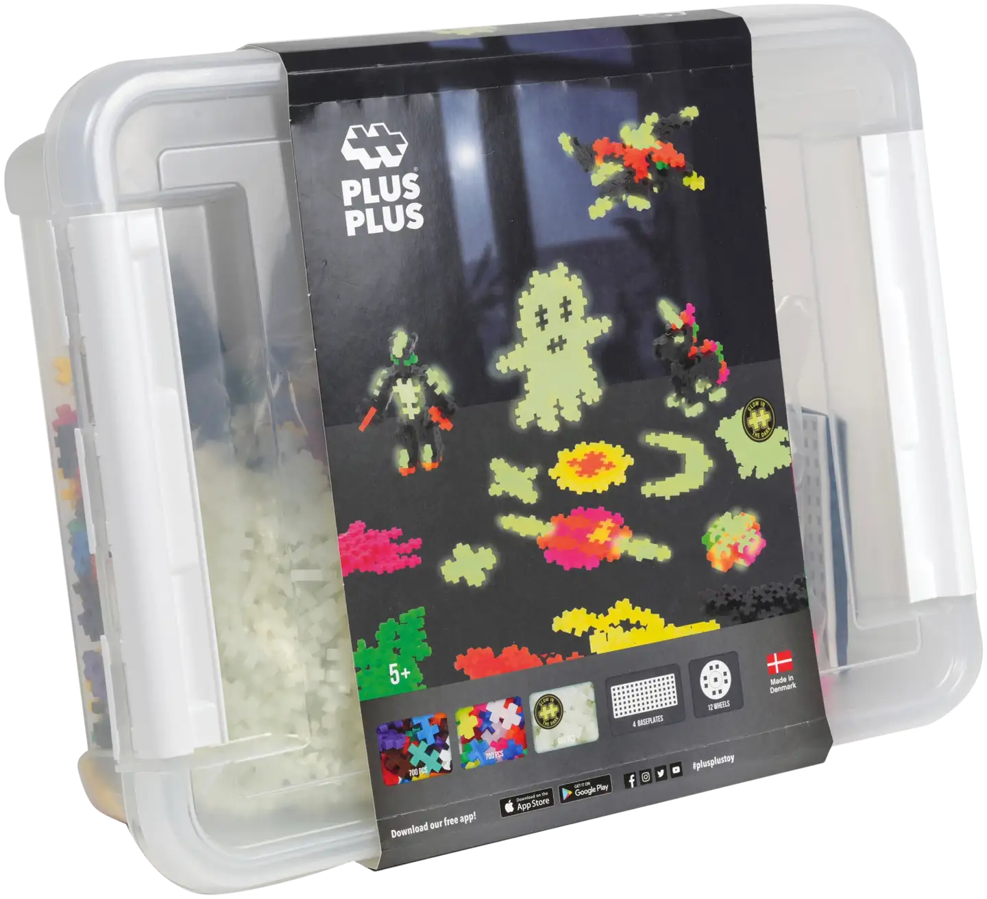 Plus-Plus Glow 2000 palaa sekä säilytyslaatikko - 1