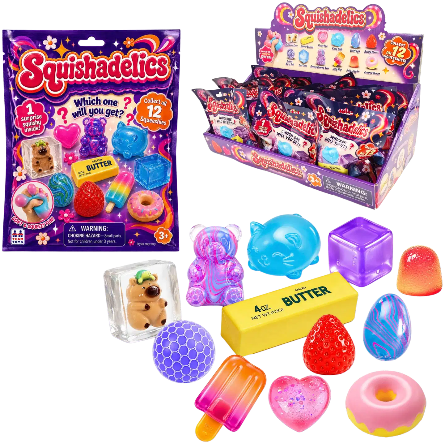 Squishadelics-fidgetlelu, erilaisia - 5