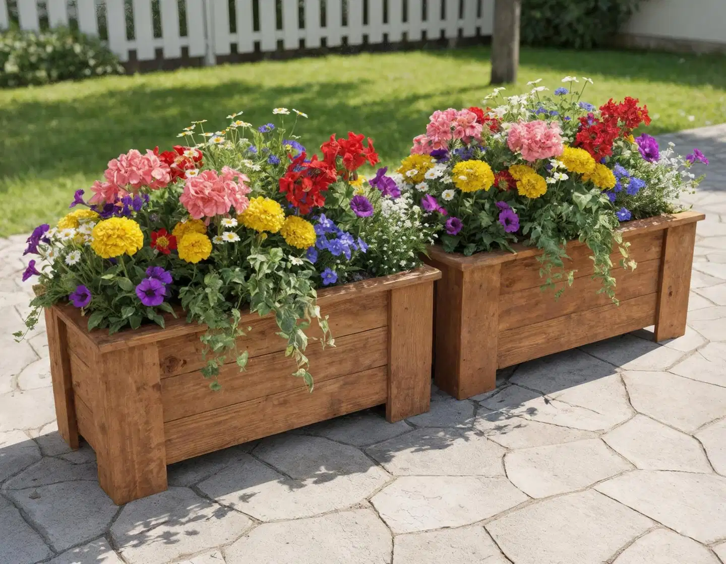 Kukkalaatikko suorakaide, luonnon ruskea, 35x80x41cm - 4