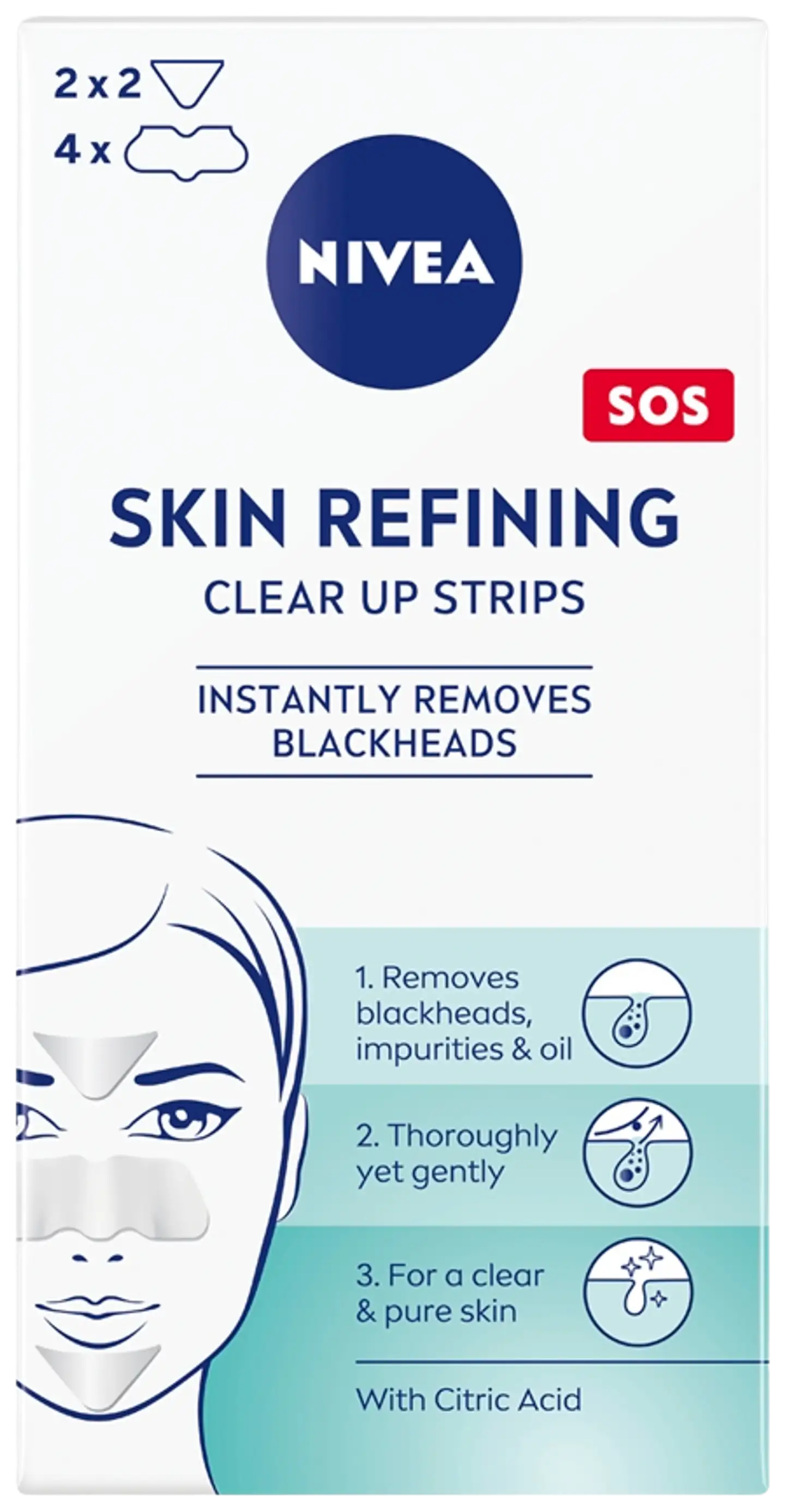 NIVEA 6pcs Daily Essentials Refining Clear-up Strips puhdistuslaput kasvojen T-alueelle