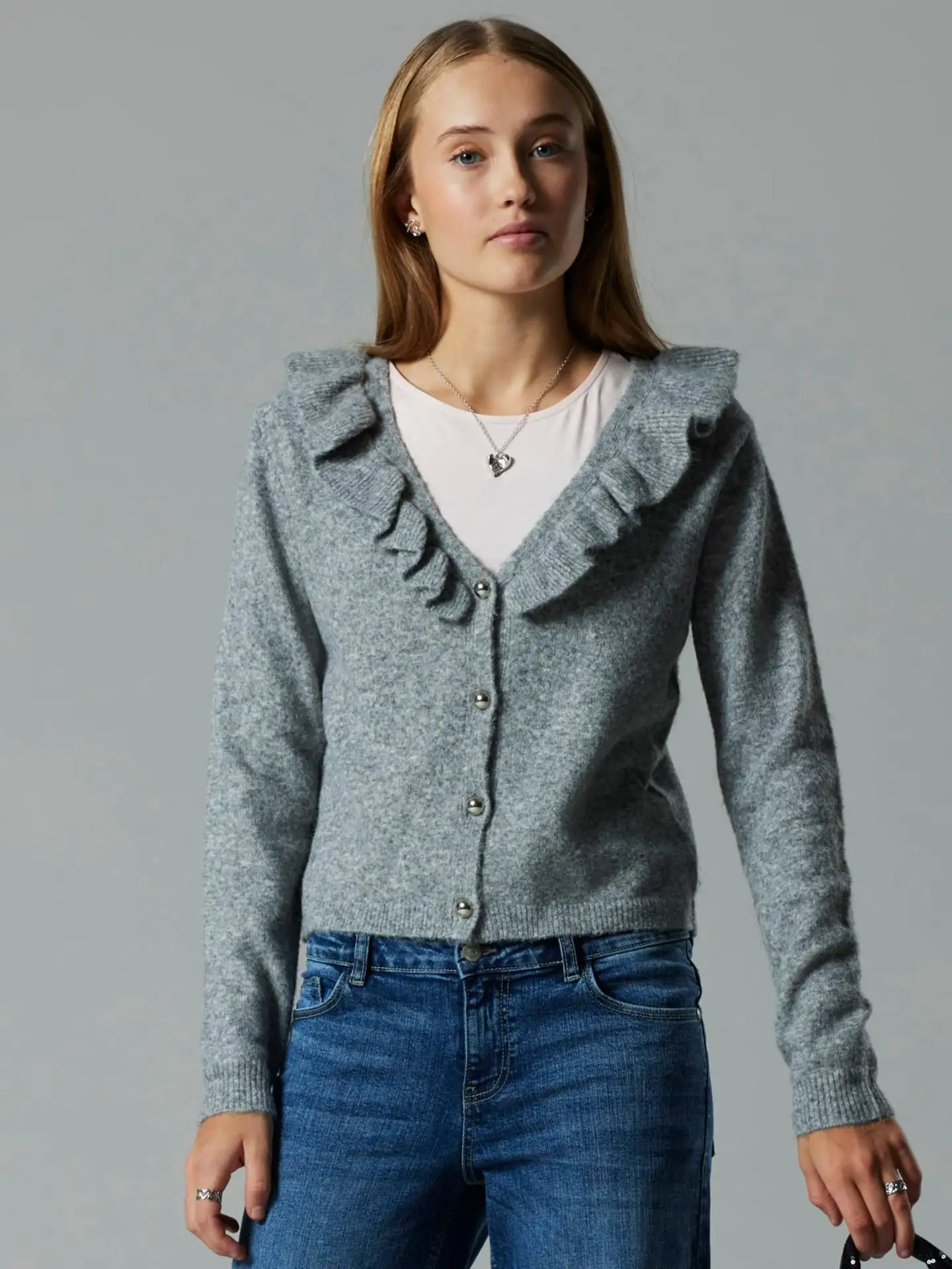 LMTD lasten neule - Light Grey melange - 2