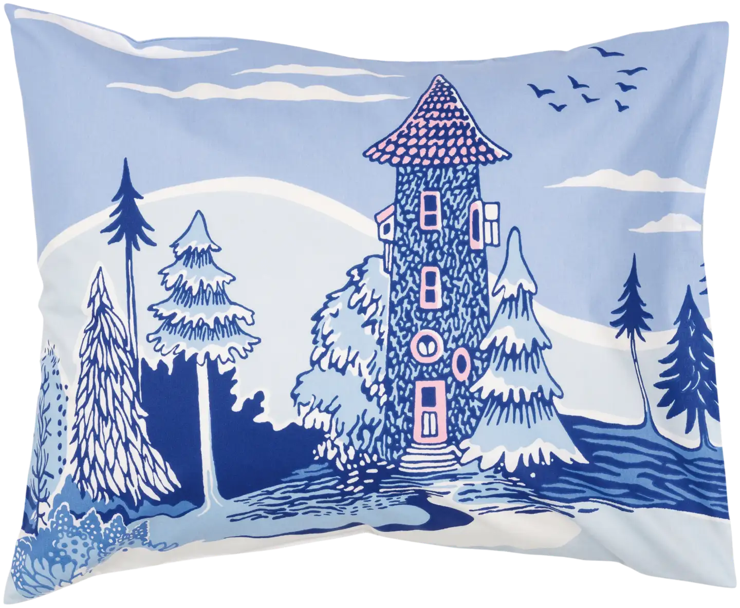 Muumi tyynyliina Kotona viimein 50x60 GOTS