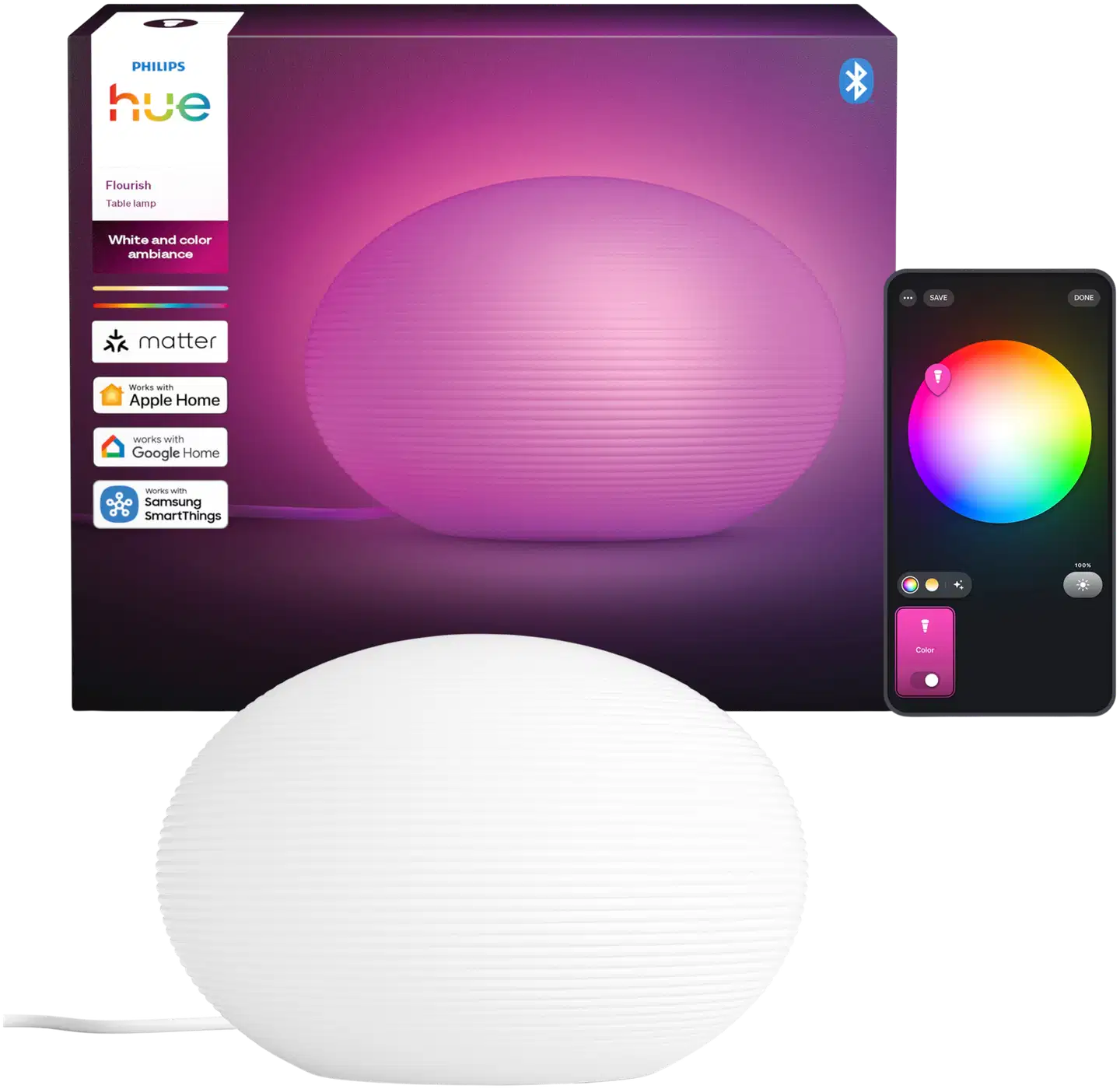 Philips Hue Flourish -pöytävalaisin 6W 1000-20000K 810LM säädettävä E27 kannalla - 1