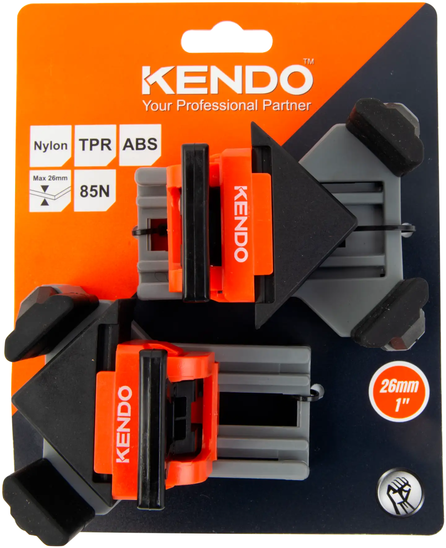Kendo 2 kpl kulmapuristimia 26mm / 1" - 1