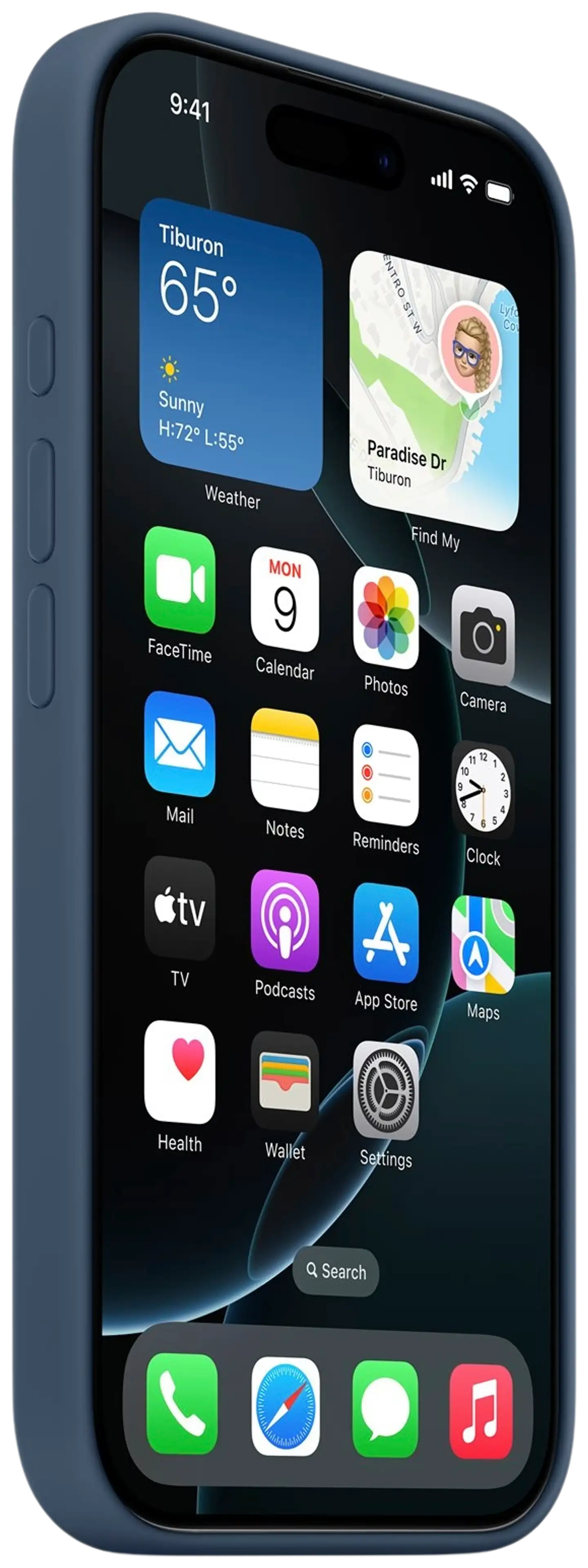 Apple iPhone 16 Pro silikoni suojakuori  - Denim - 2