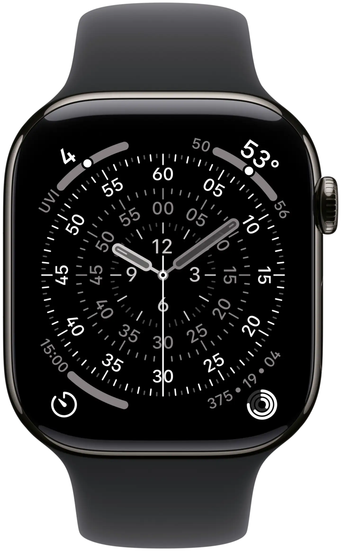 Apple Watch Series 11 GPS + Cellular 46mm titaani kotelo, musta sport ranneke - M/L - MFD24QN/A - 1