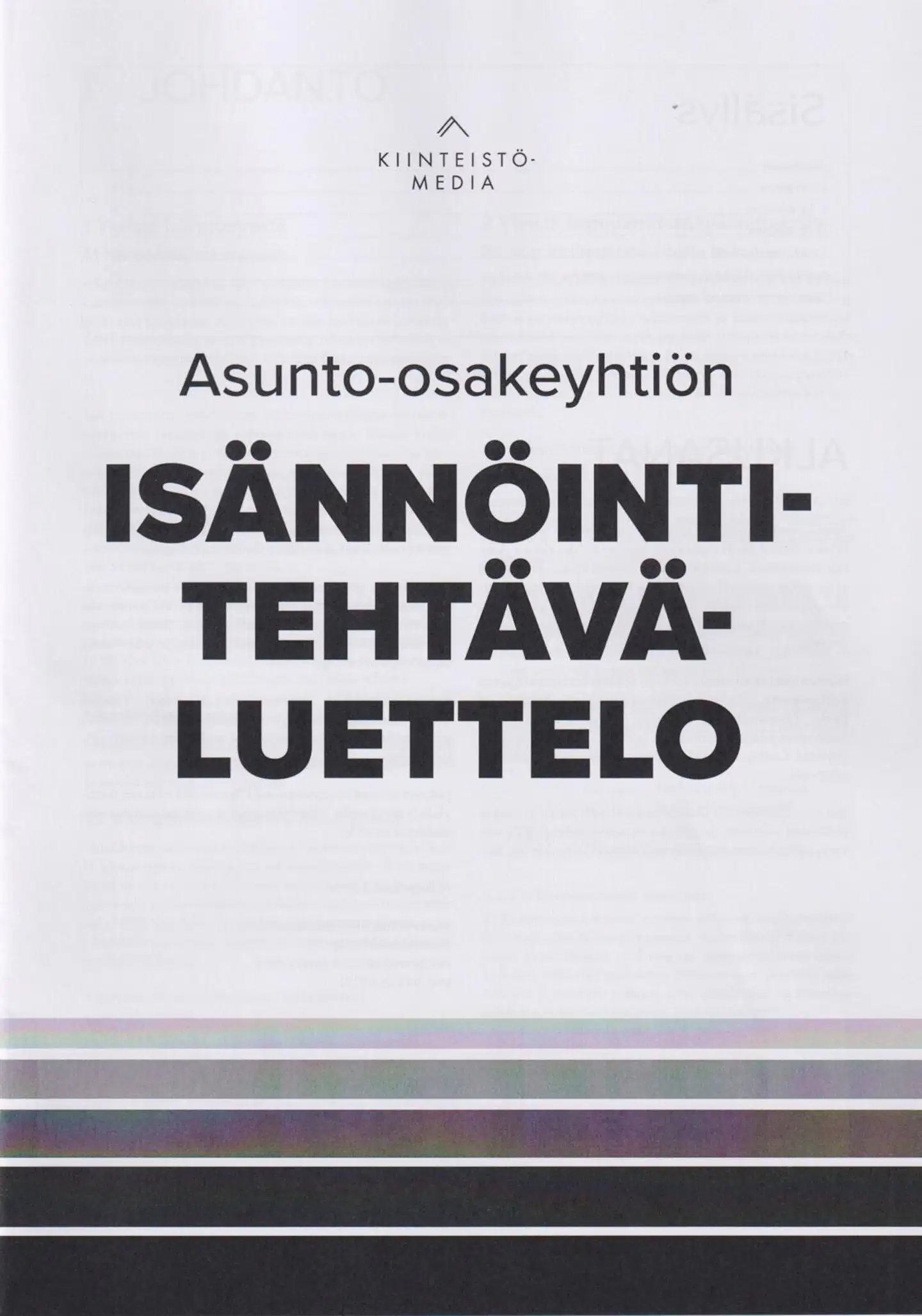 Asunto-osakeyhtiön isännöintitehtäväluettelo
