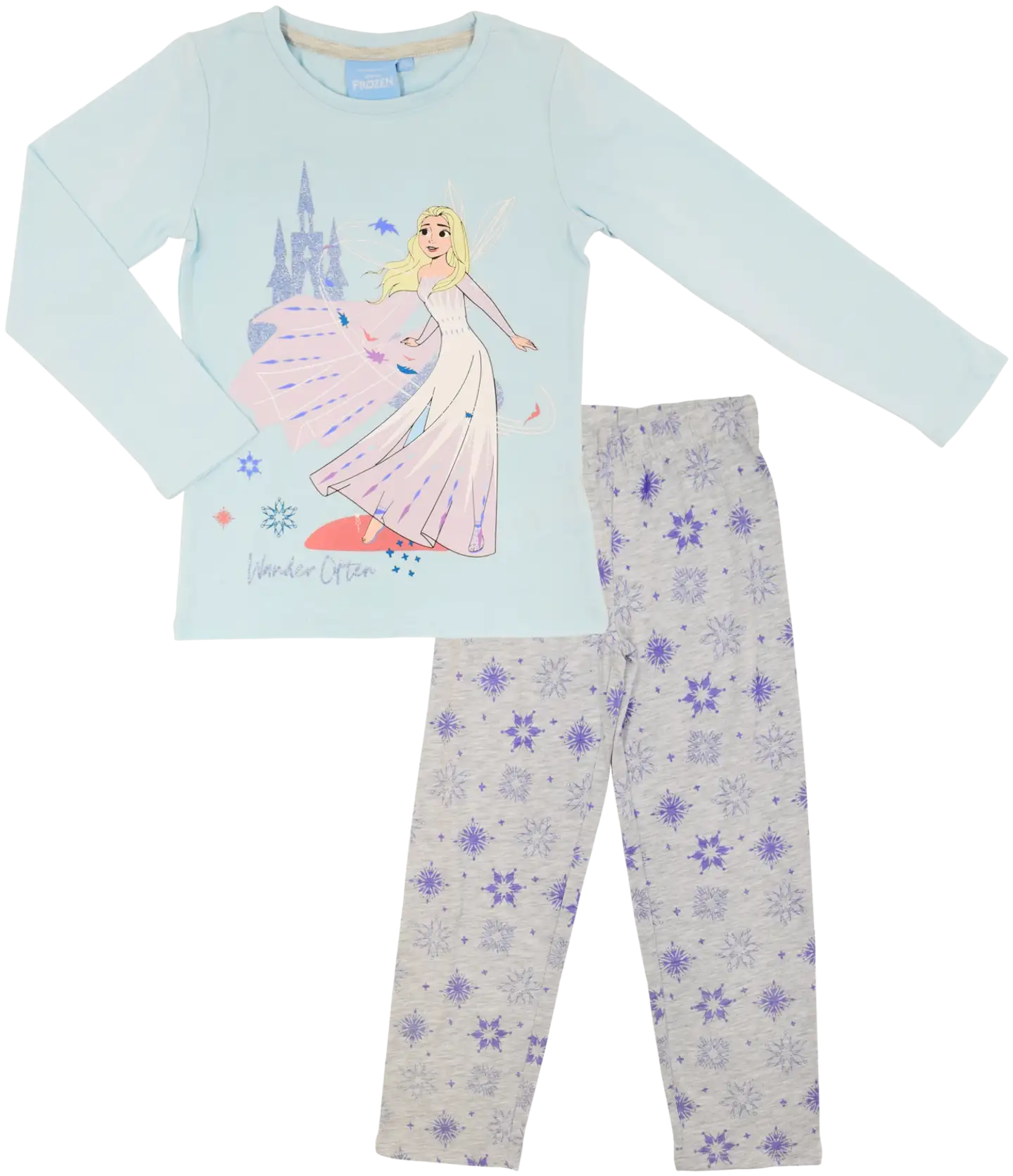 Frozen lasten pyjama - Vaaleansininen/harmaa