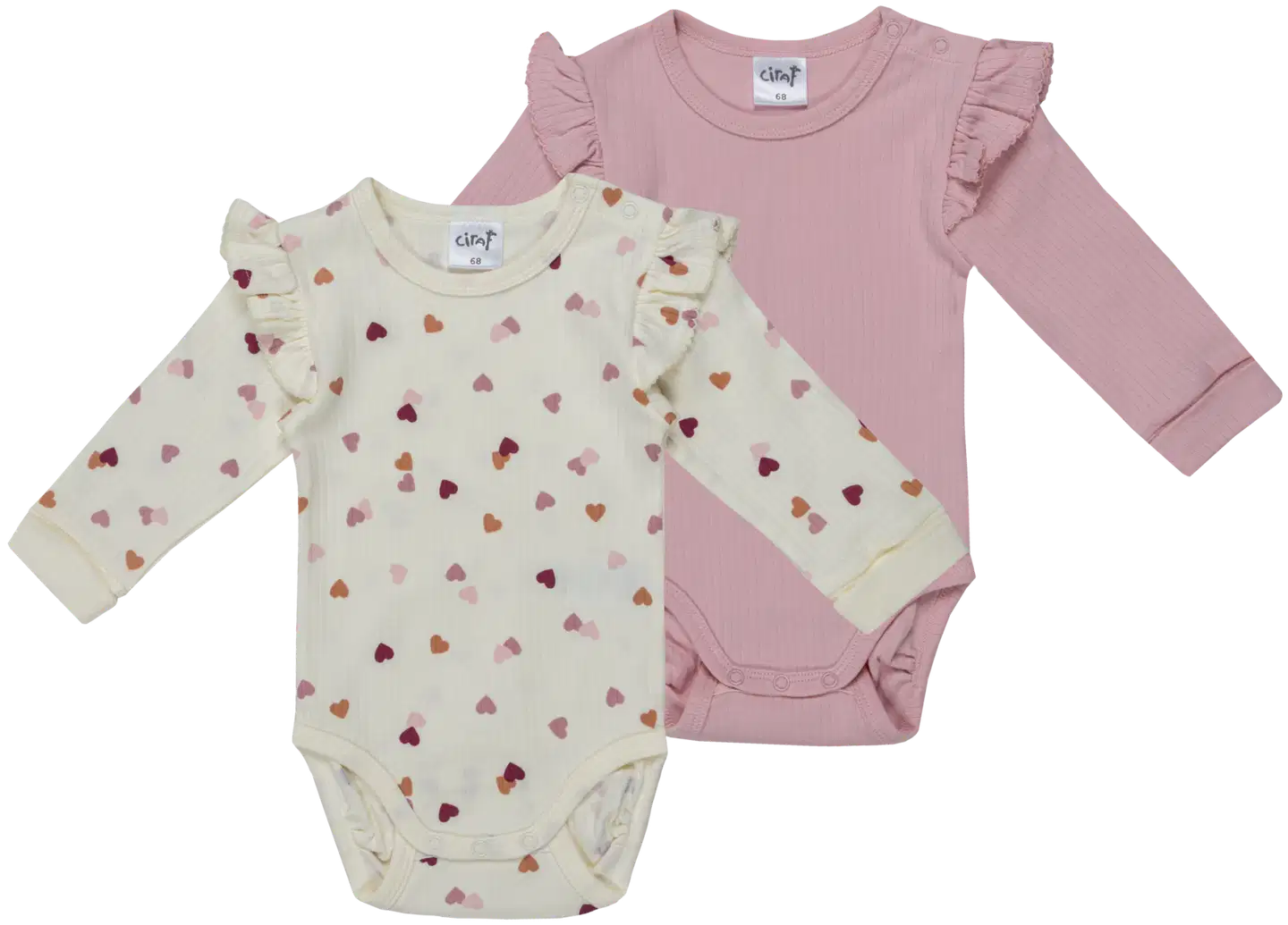 Ciraf vauvojen body Ballerina 250B262923 2-pack - pink heart - 1