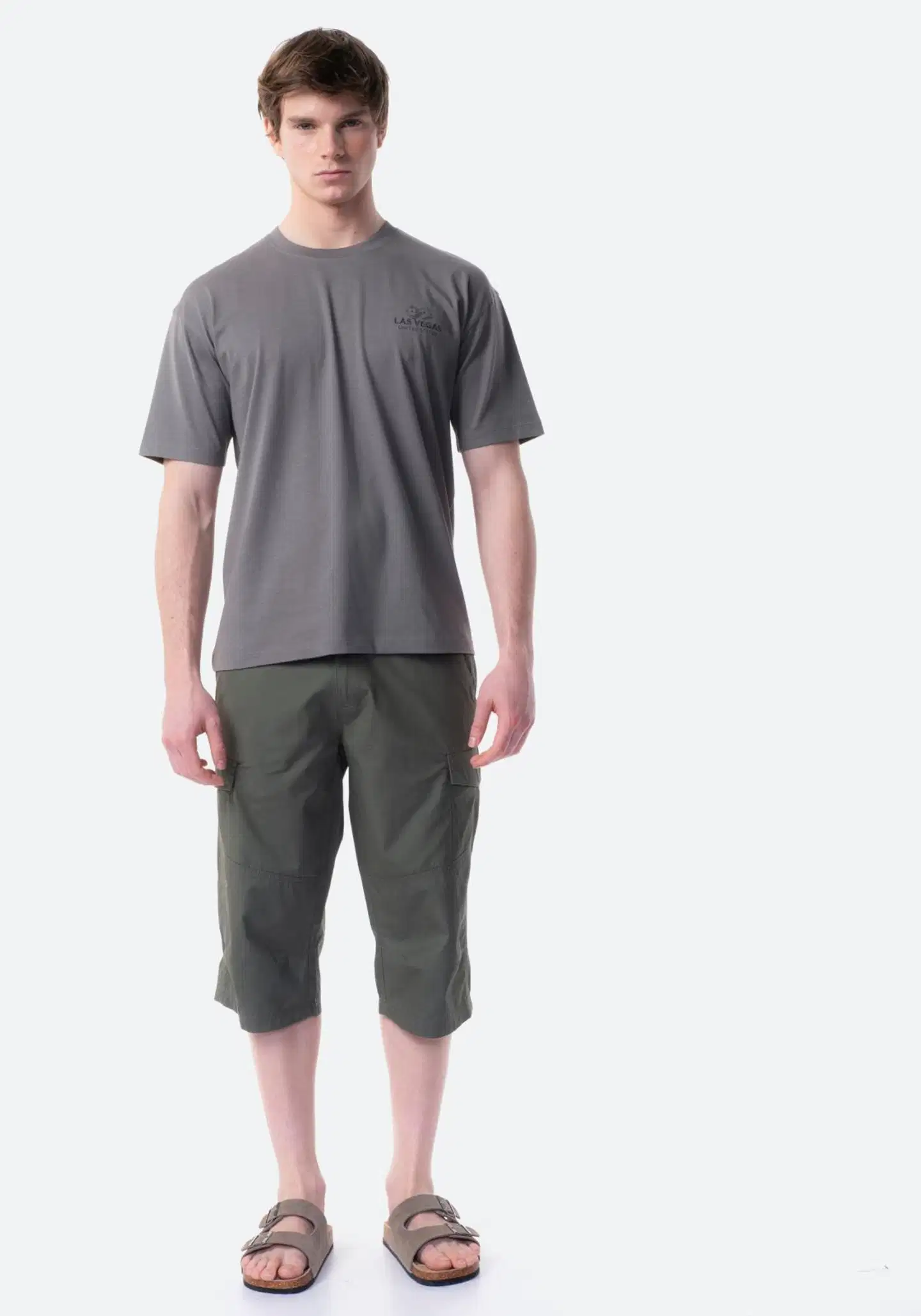 TEX miesten caprishortsit I275404 - Khaki - 1
