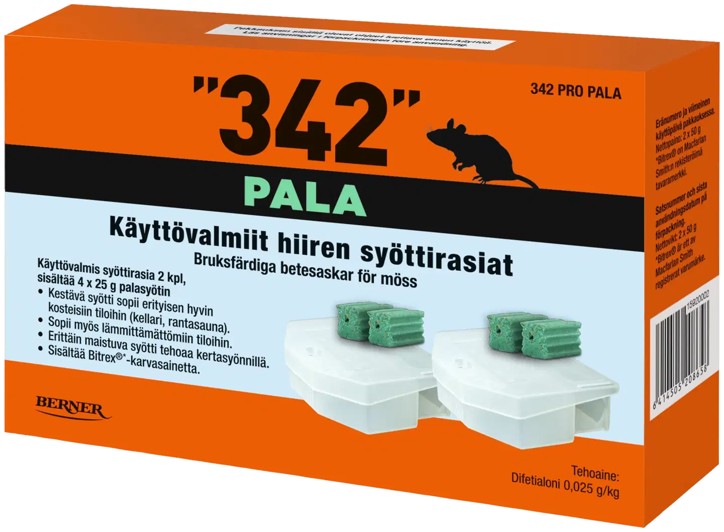 342 SYÖTTIRASIA 2KPL, 50G PALASYÖTTI
