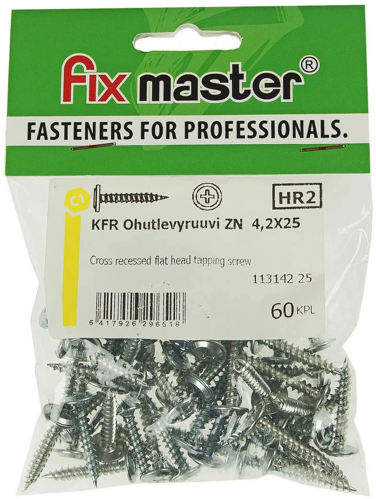 Fix Master KFR ohutlevyruuvi 4,2X25 sinkitty 60kpl